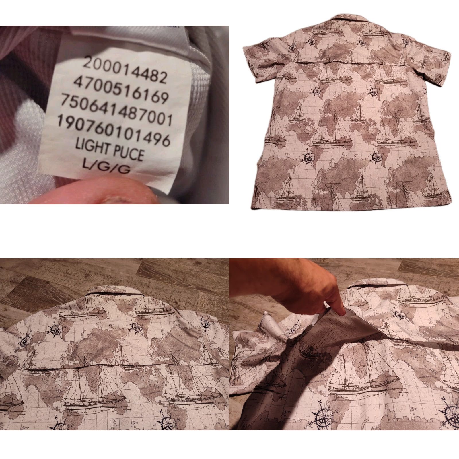 Chaps Chaps Nautical Map Shirt Mens L Short Sleeve Button Up Vented EUC Size US L / EU 52-54 / 3 - 8 Thumbnail