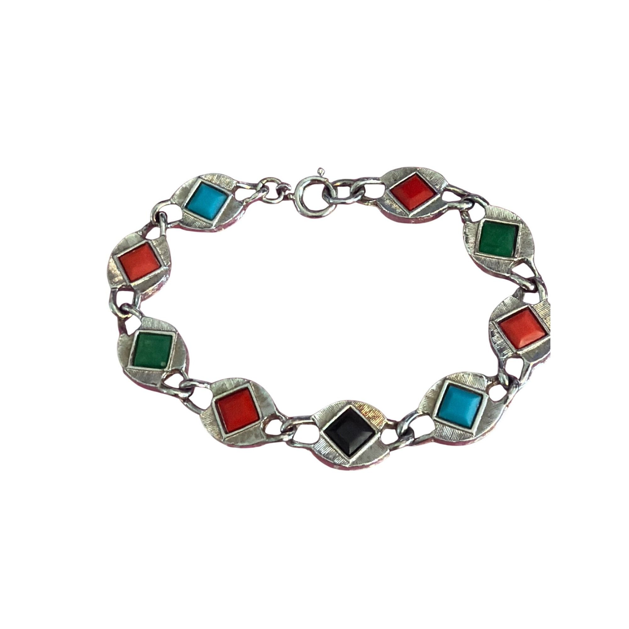 Other Vtg Sarah Coventry Harlequin Reversible Bracelet Silver Tone Size ONE SIZE - 1 Thumbnail