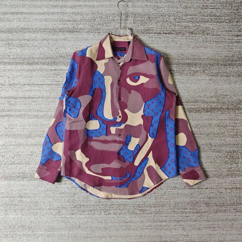Louis Vuitton Louis Vuitton Purple Embroidered Long Sleeve Shirt 0089 Size US S / EU 44-46 / 1 - 1 Thumbnail