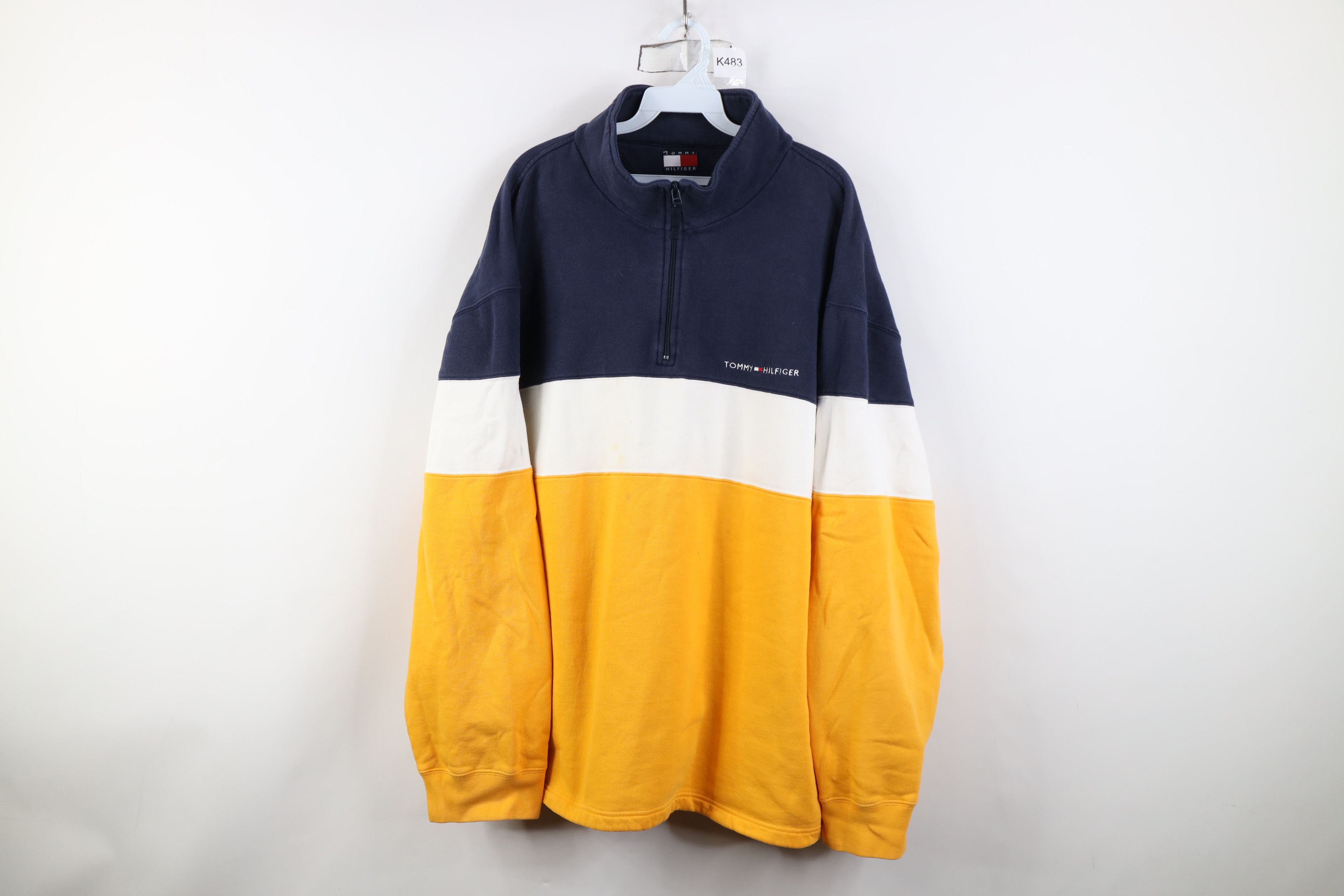 Tommy Hilfiger Vintage 90s Tommy Hilfiger Block 1/4 Half Zip Sweatshirt Size US XXL / EU 58 / 5 - 1 Thumbnail