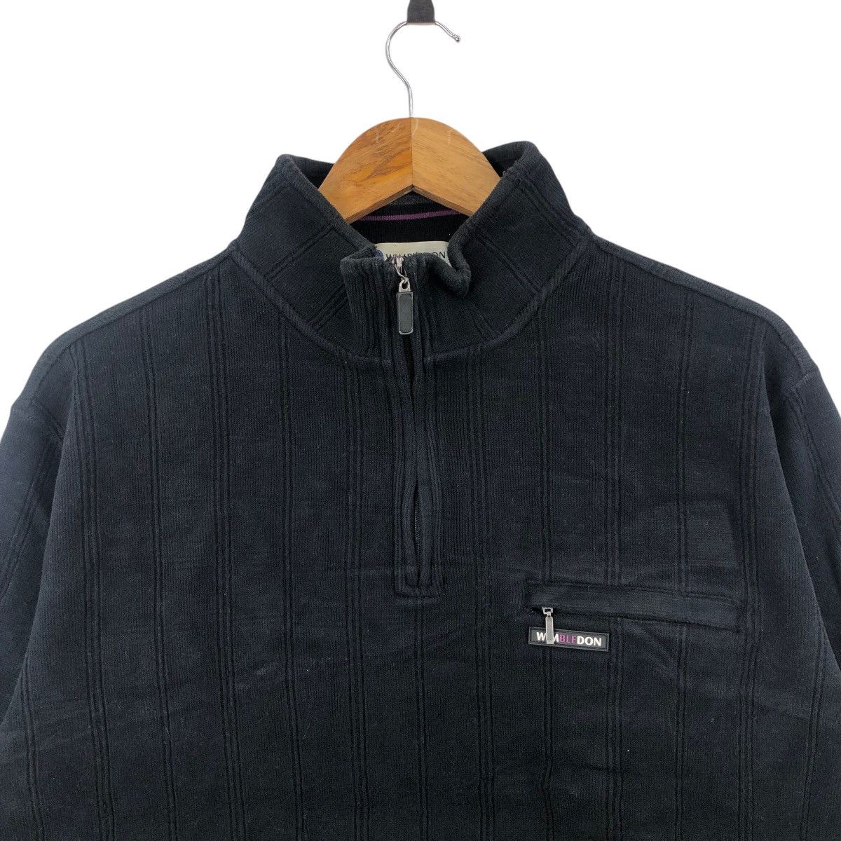Vintage Vintage 90s WIMBLEDON Pullover Sweatshirt Half Zipper Small Size US M / EU 48-50 / 2 - 2 Thumbnail