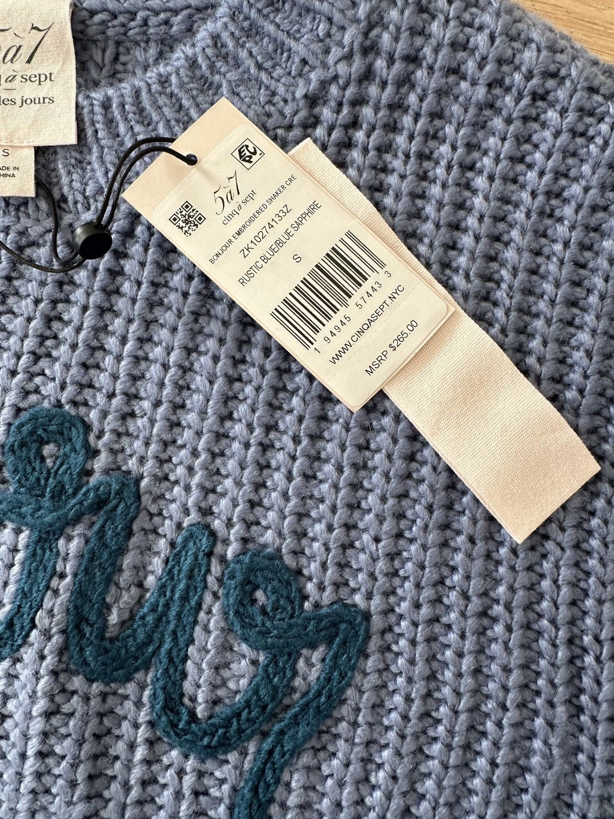 Cinq a Sept Cinq à Sept Bonjour Blue Knit Sweater Size S / US 4 / IT 40 - 7 Thumbnail