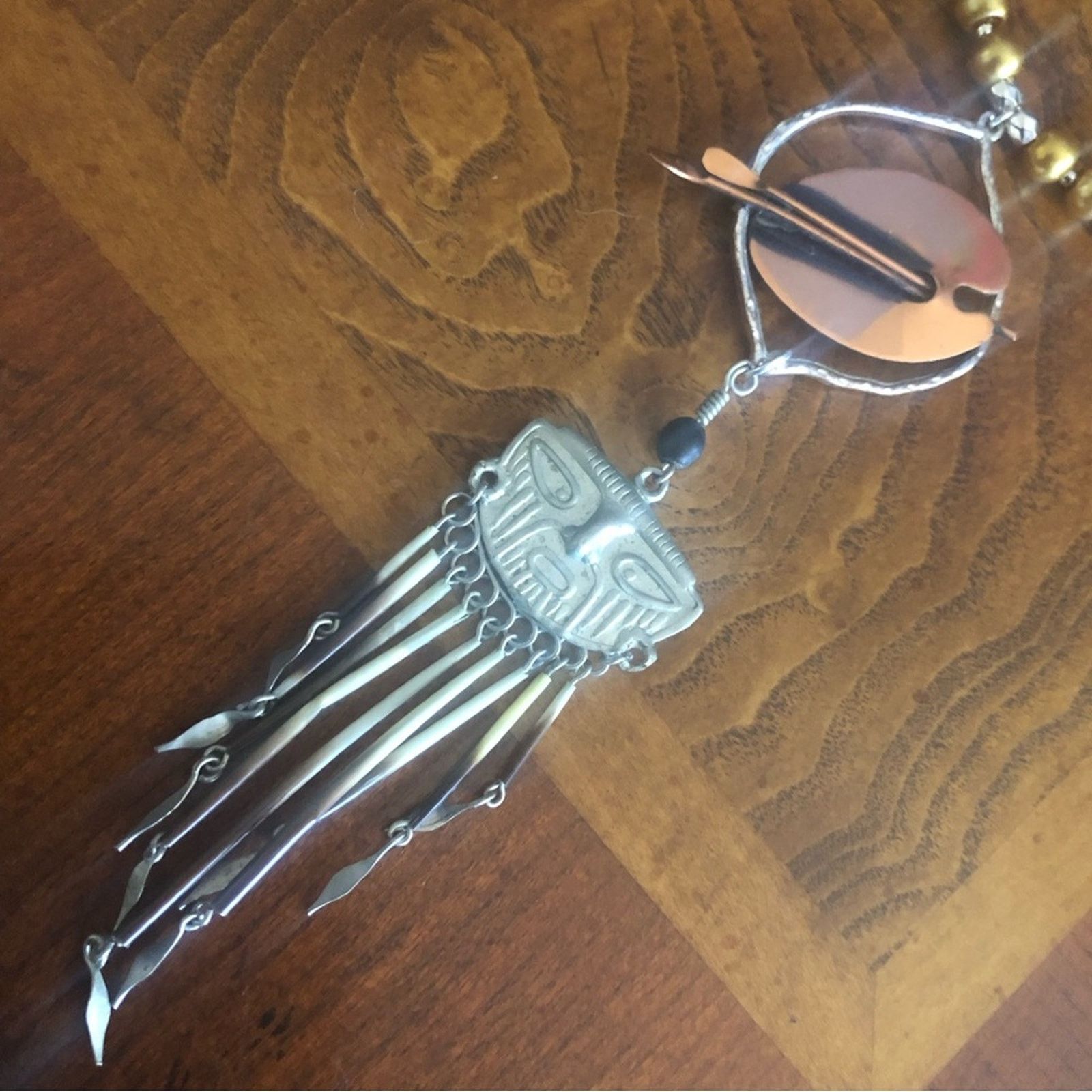 Handmade Handcrafted repurpose Renoir artist pendant Pearl necklac Size ONE SIZE - 12 Thumbnail