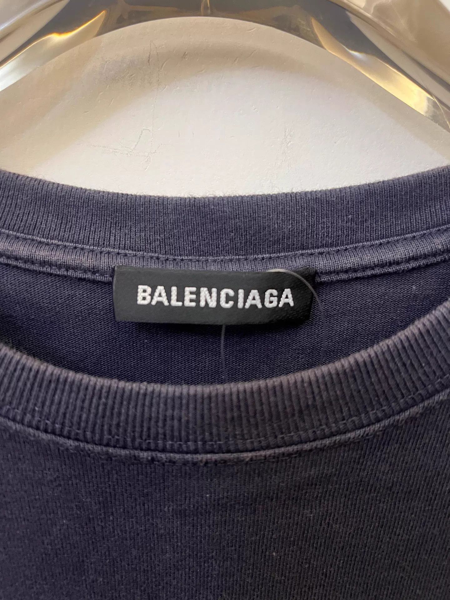 Balenciaga Balenciaga Wheat Logo Crew T-shirt Navy Blue Size S Size US S / EU 44-46 / 1 - 2 Thumbnail
