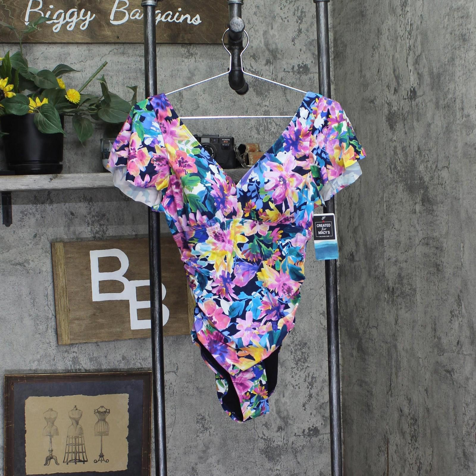 Other Nwt Swim Solutions One-piece Swimsuit Navy Blue Multi 12 Size ONE SIZE - 1 Thumbnail