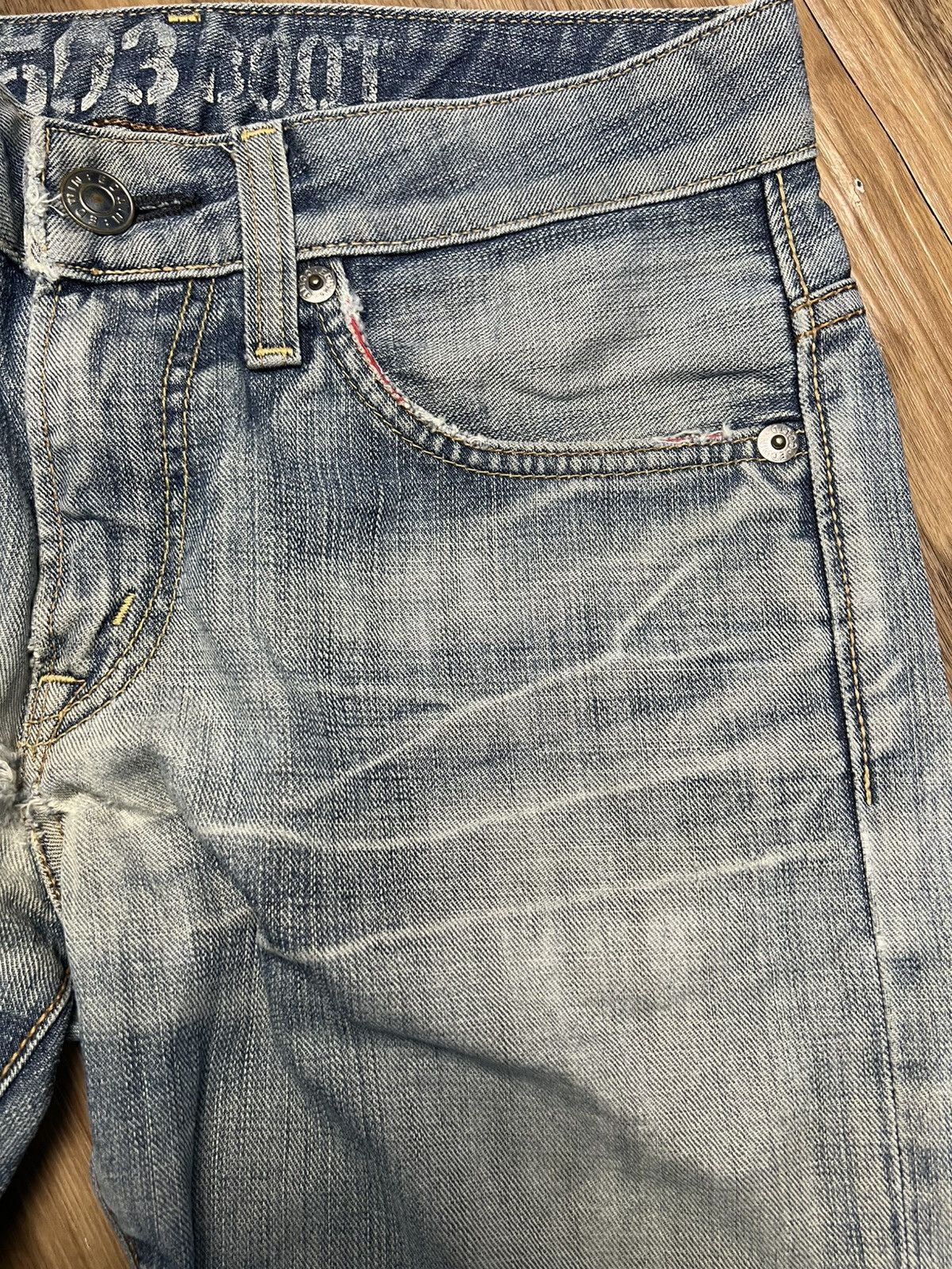 Edwin VINTAGE Edwin BLUE TRIP 503 Bootcut Red Zipper Jeans (43) Size US 28 / EU 44 - 7 Thumbnail