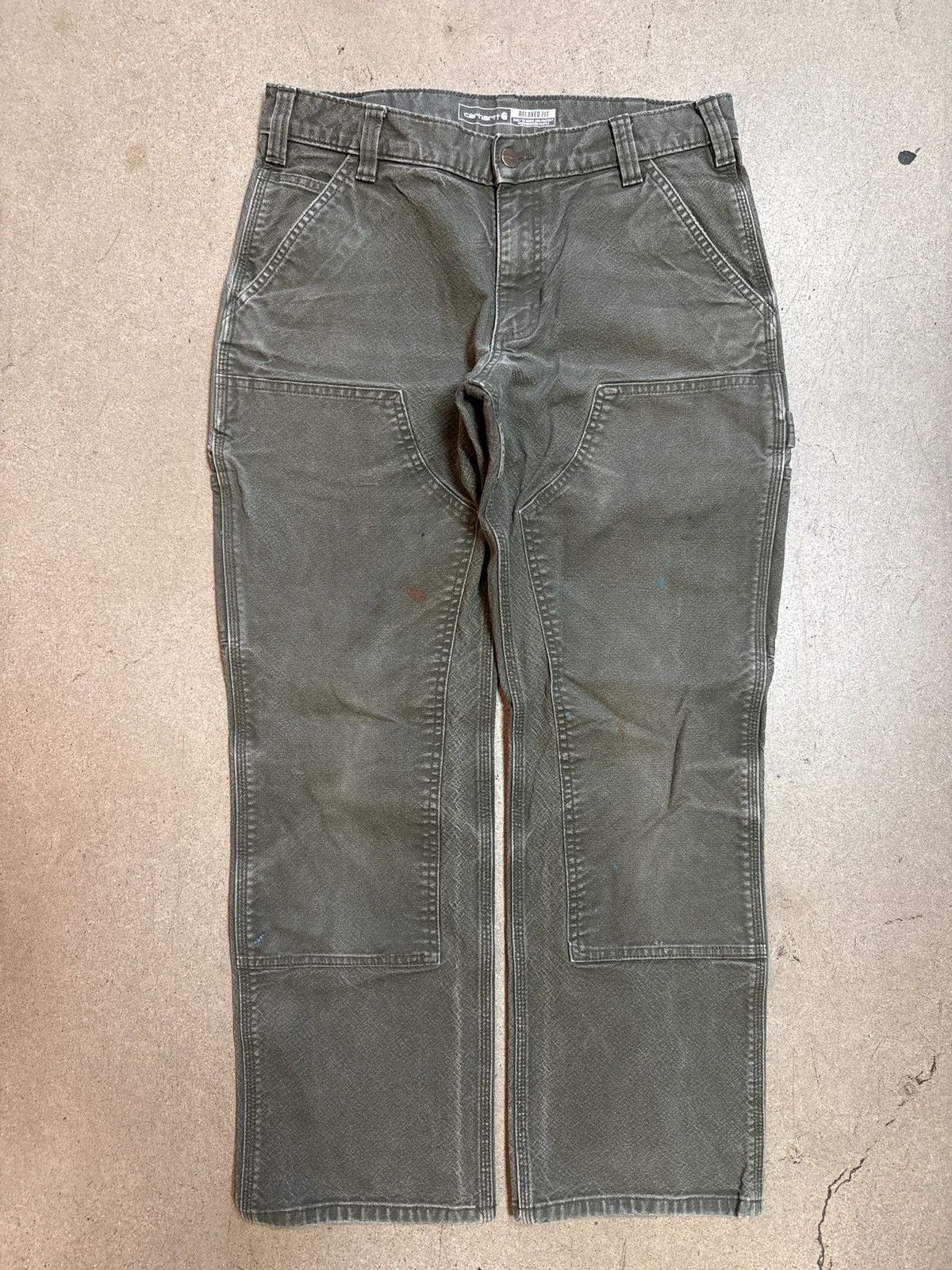 Carhartt Vintage Carhartt Green Double Knee Pants Size US 32 / EU 48 - 1 Thumbnail