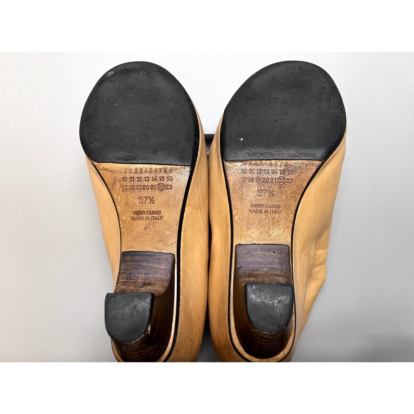 Maison Margiela VINTAGE Margiela Line 22 Tan Leather Open Toe Booties EU37.5 Size US 7.5 / IT 37.5 - 7 Thumbnail