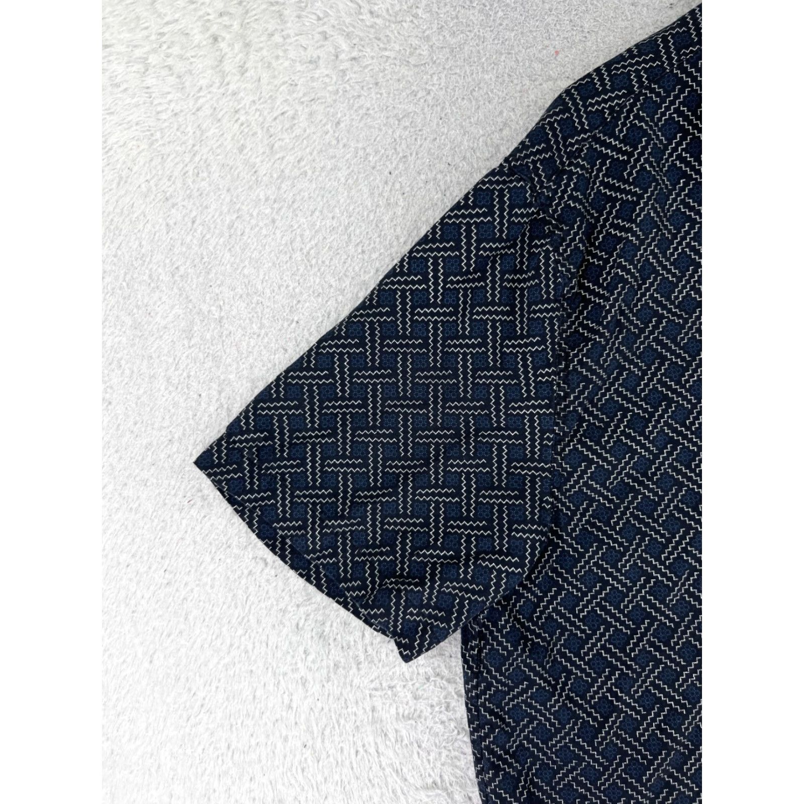 Nat Nast Nat Nast Shirt Adult Large Blue Silk Cotton Basketweave Button Up Camp Pocket Size US L / EU 52-54 / 3 - 3 Thumbnail
