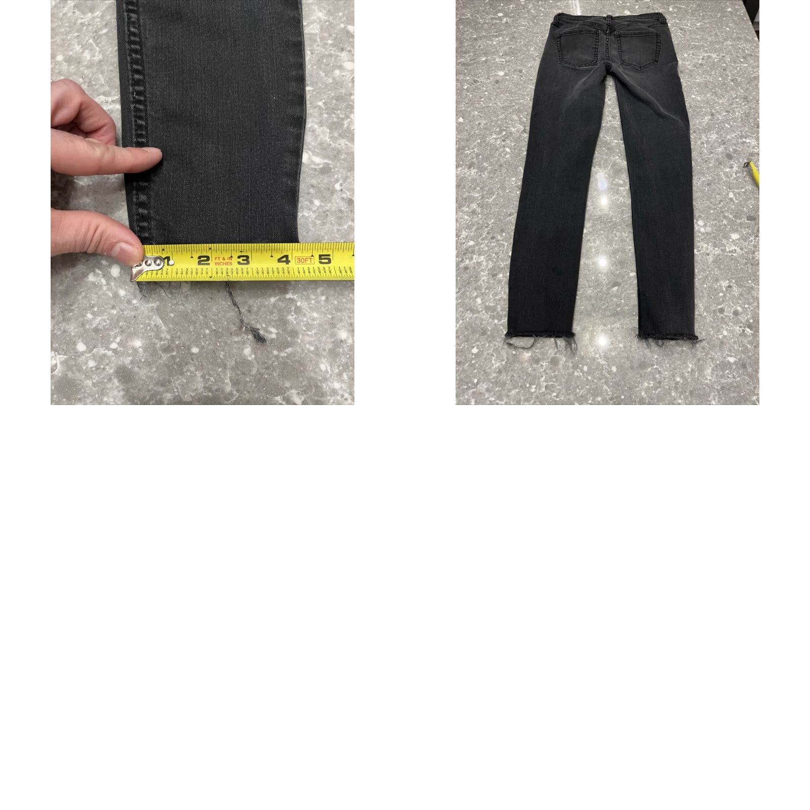 Free People FREE PEOPLE BLACK DENIM SKINNY JEANS 26 Womens Jeans Slim Stretchy Regular 26 Black Skinny Denim Size 26" / US 2 / IT 38 - 8 Thumbnail