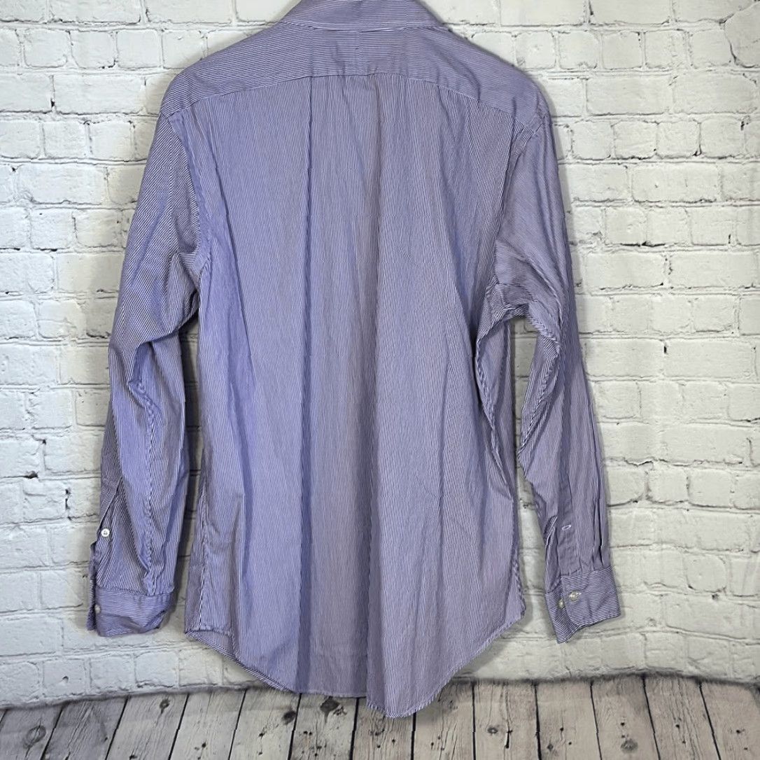 Ralph Lauren Polo Ralph Lauren Andrew Classic Fit Shirt Striped Purple White Cotton 16.5 Multicolor Mens Long Sleeve Button-Up Shirt Size US XL / EU 56 / 4 - 6 Thumbnail