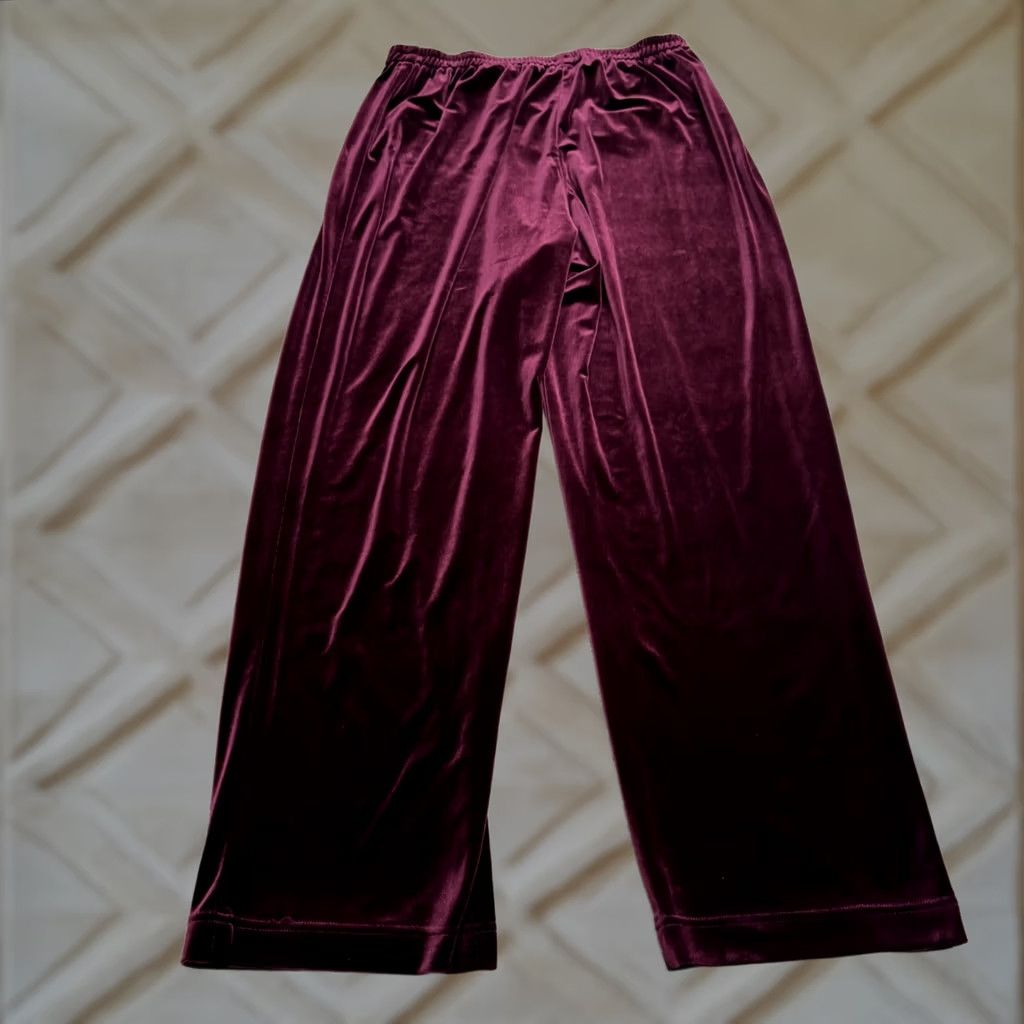 Coldwater Creek Coldwater Creek Velvet Lounge Pants Womens XL Burgundy Red Soft Casual Pants Size 40" / US 18 - 1 Thumbnail