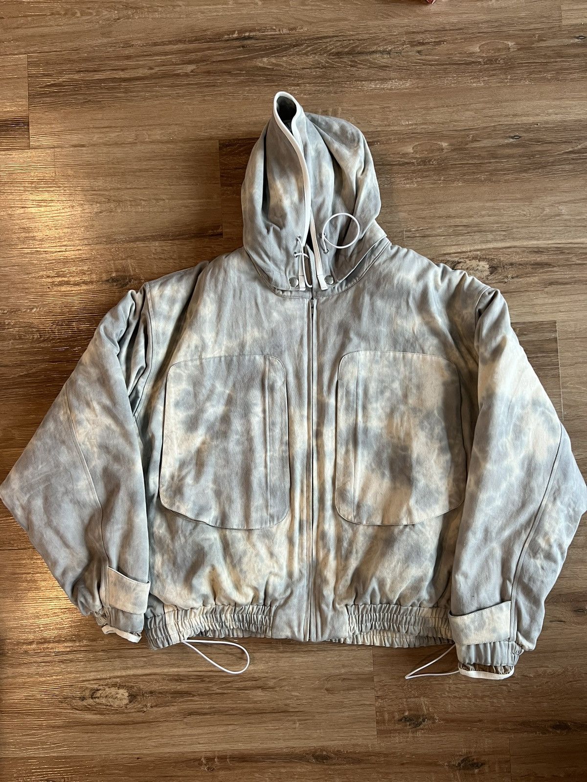 image of Arnar Mar Jonsson Overdyed Cotton Twill Jacket in Grey, Men's (Size Large)