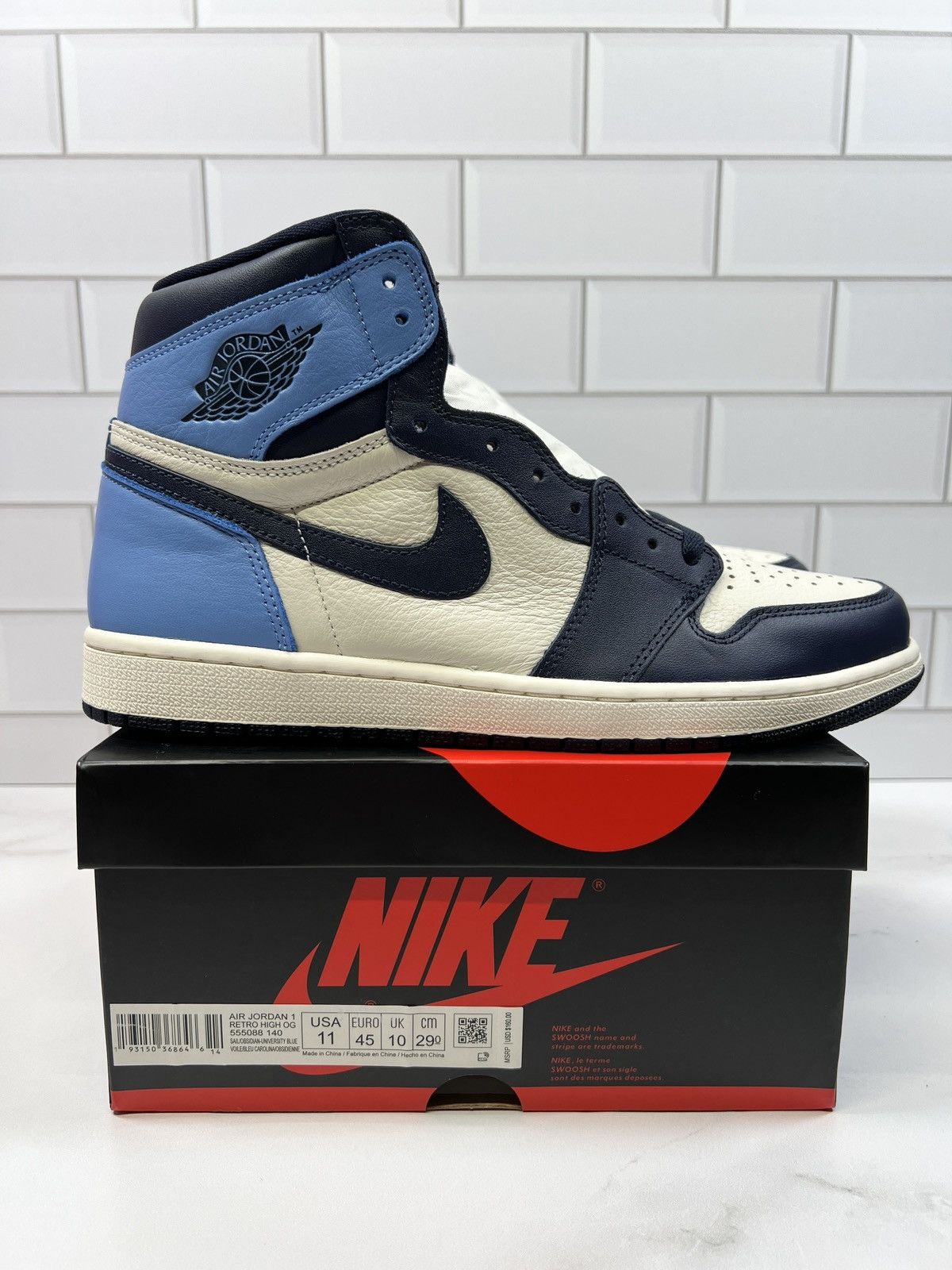 Jordan Brand Nike Retro Air Jordan Obsidian Obsidians UNC Navy Blue 1s 1 Size US 11 / EU 44 - 5 Thumbnail
