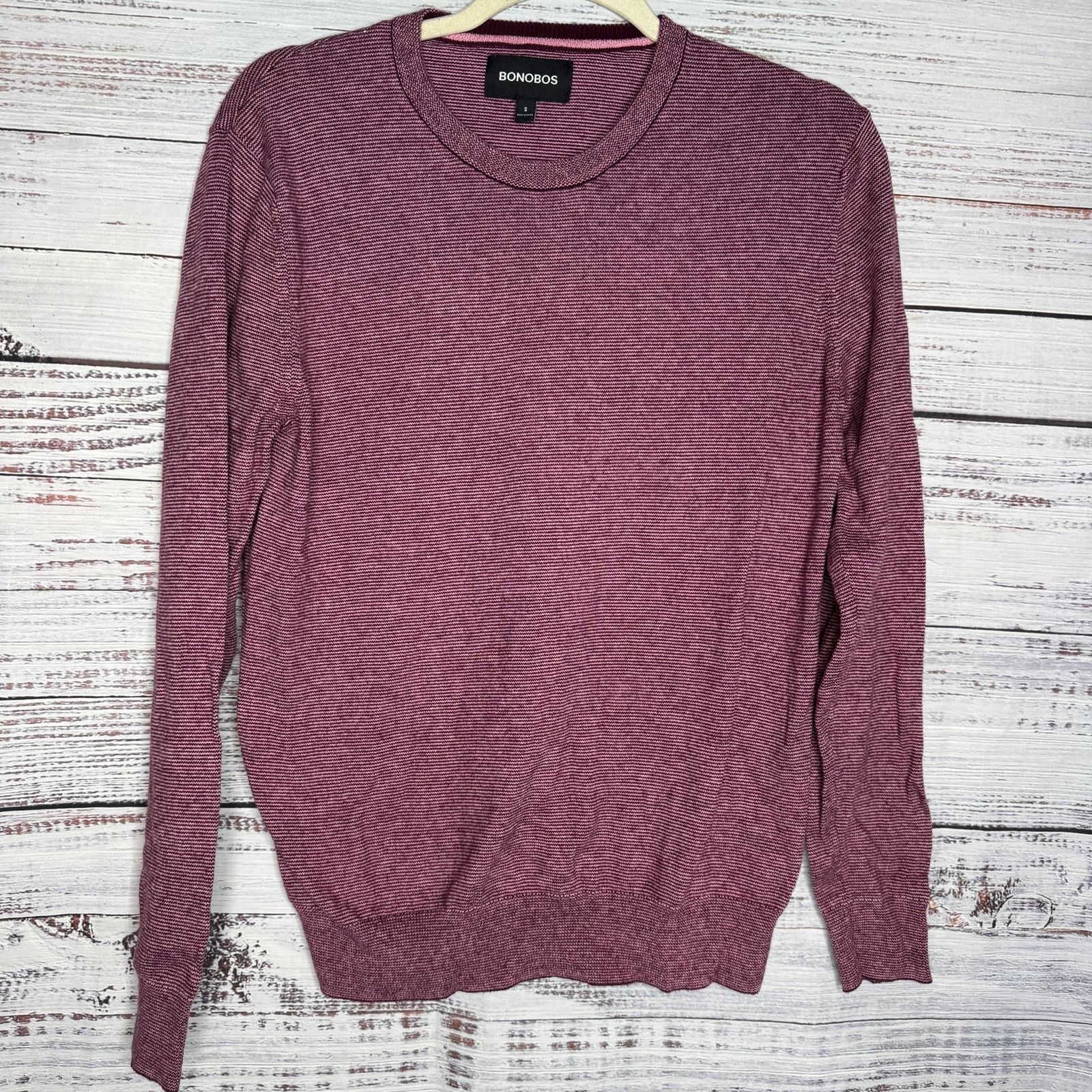 Bonobos Bonobos Mens Small Burgundy Cotton Cashmere Crewneck Sweater Size US S / EU 44-46 / 1 - 1 Thumbnail
