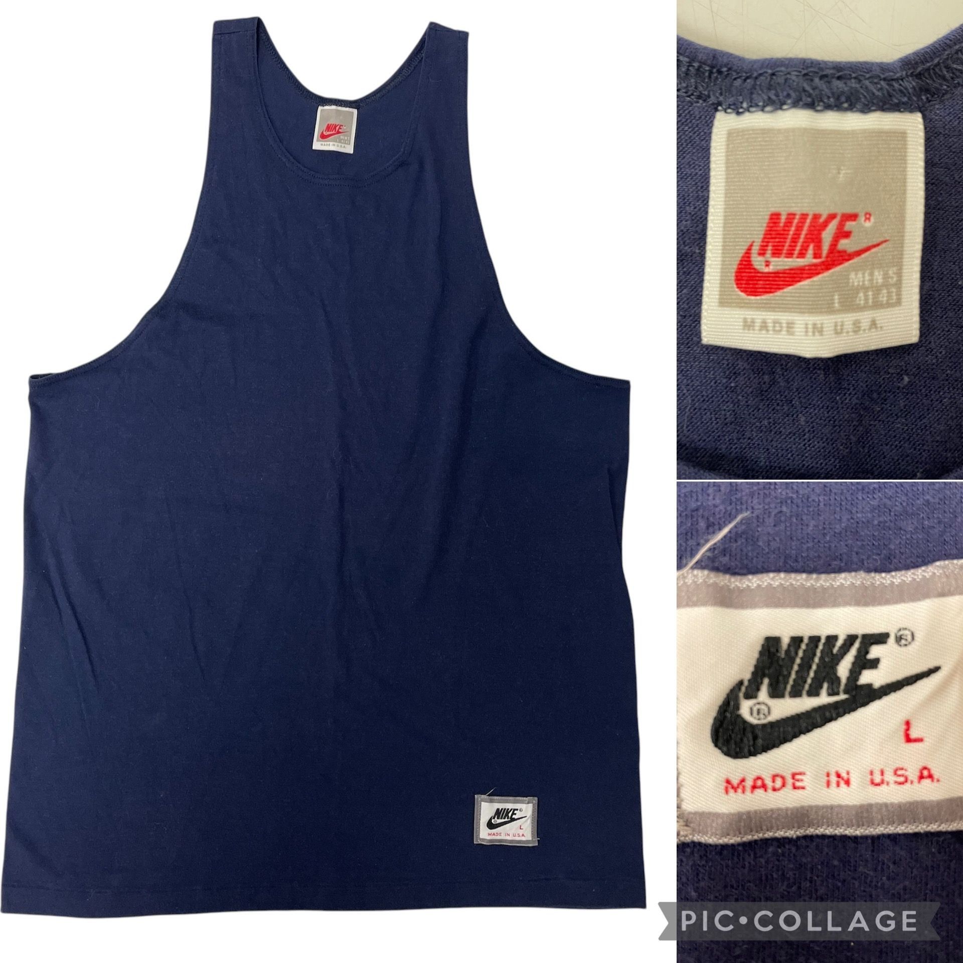Nike Vtg NIKE Red Tag Blue Logo Workout Tank Top Muscle Shirt Size US L / EU 52-54 / 3 - 1 Thumbnail