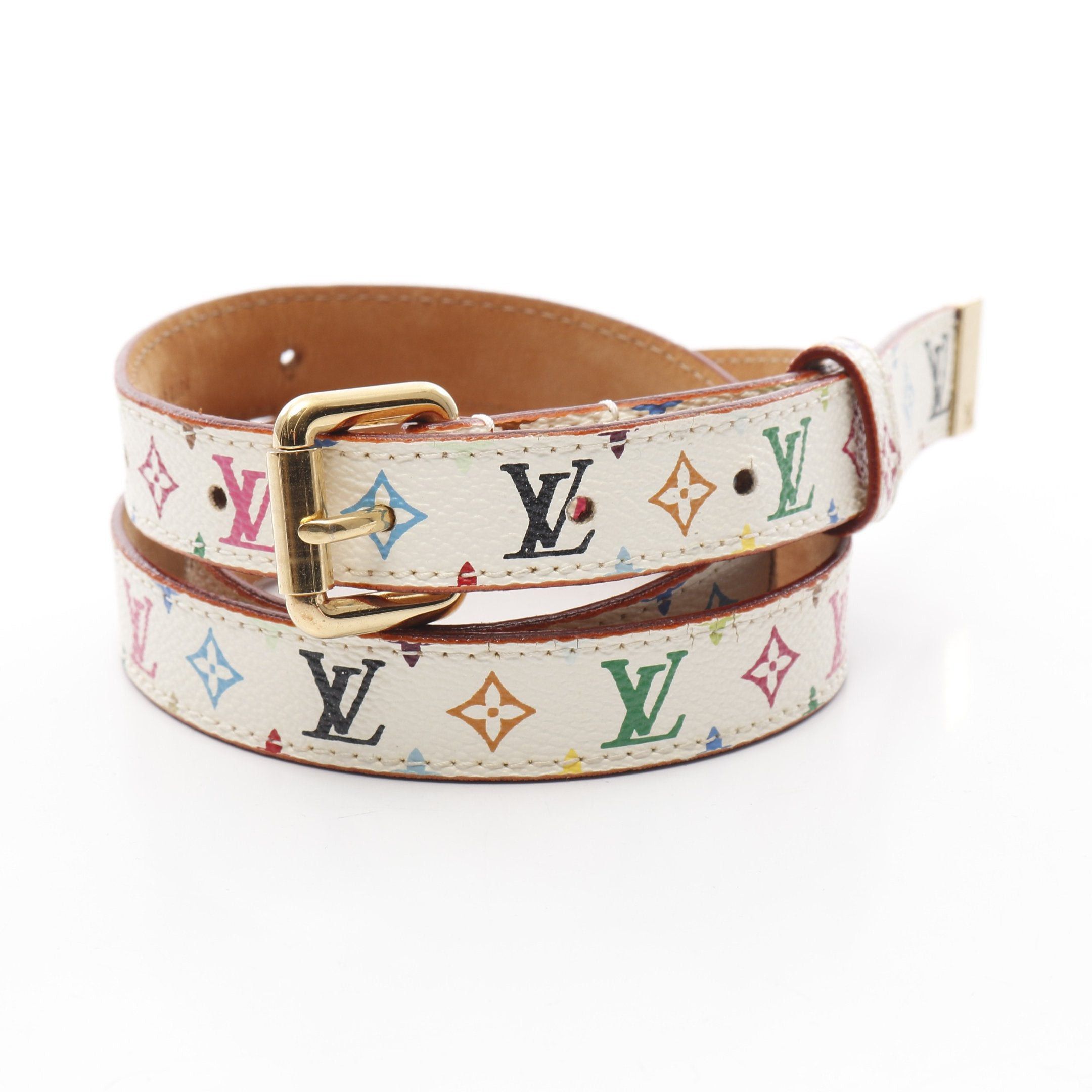 Louis Vuitton Louis Vuitton Ceinture Monogram Multicolor Bron Belt White Size ONE SIZE - 1 Thumbnail