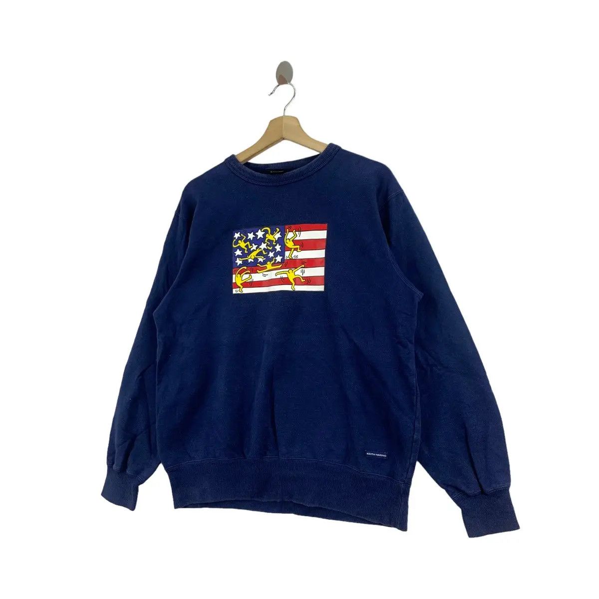 Keith Haring × Uniqlo Vtg KEITH HARING x UNIQLO Best Buddies USA Flag Sweatshirt Size M / US 6-8 / IT 42-44 - 3 Thumbnail