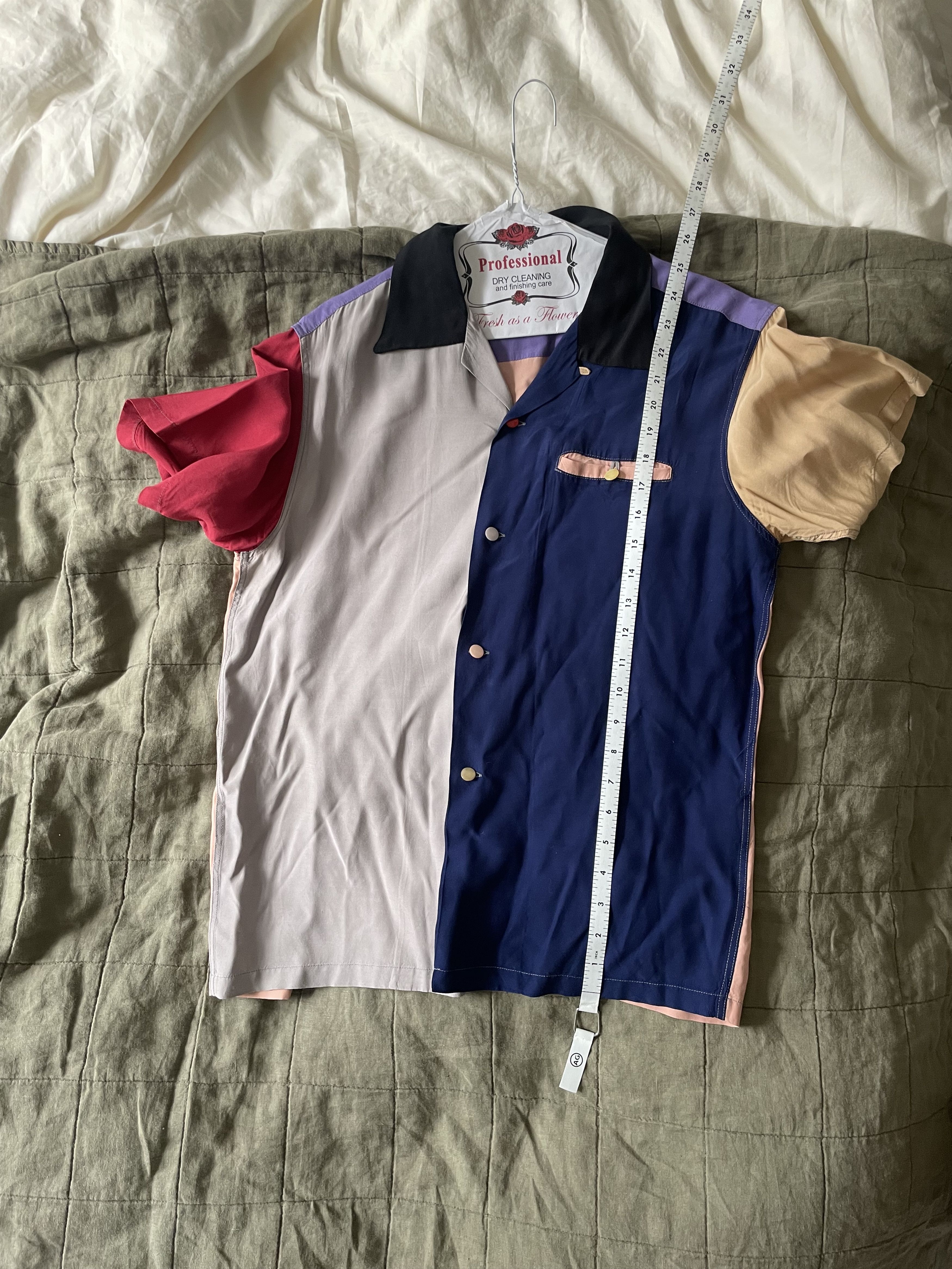 Toyo Enterprises Style Eyes Color Block Rayon Shirt, Small Size US S / EU 44-46 / 1 - 2 Thumbnail