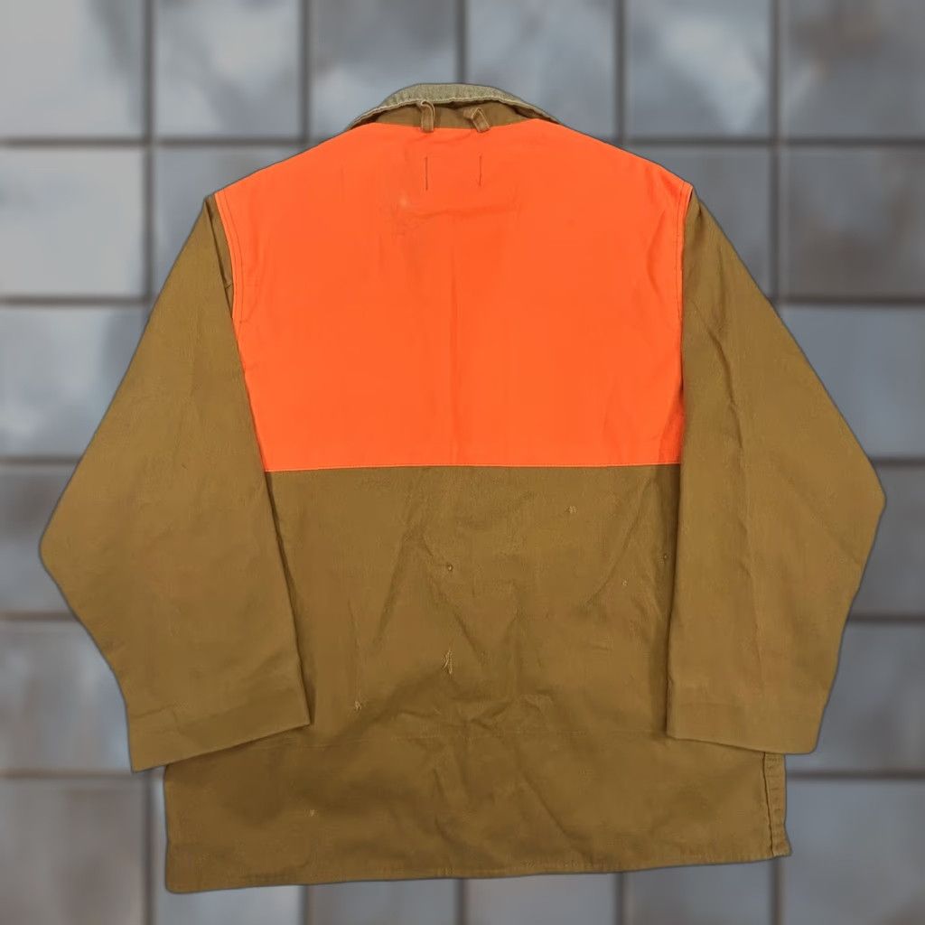 Vintage VINTAGE Saf-T-Bak Jacket Mens Large Hunting Blaze Orange Canvas Cotton Mid-Length Olive Lining Pockets Back Game Pouch Size US L / EU 52-54 / 3 - 1 Thumbnail