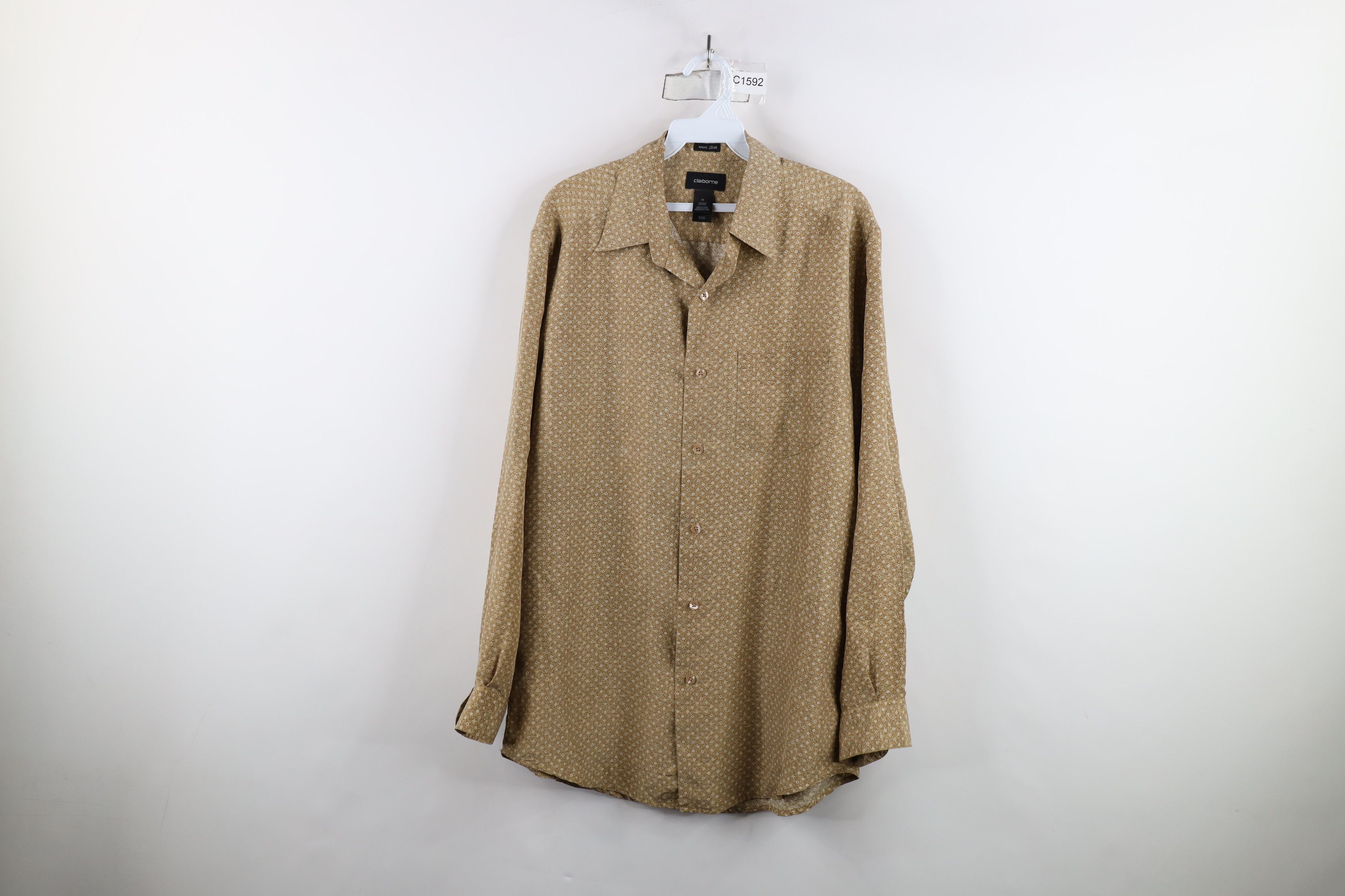 Vintage Vintage 90s Streetwear Silk Geometric Collared Button Shirt Size US M / EU 48-50 / 2 - 1 Thumbnail