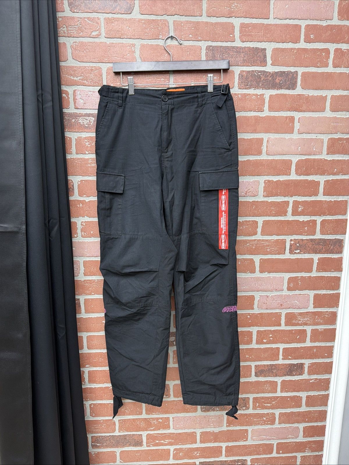 Heron Preston HERON PRESTON Cargo Pants, Size S, , Black, Solid Color, Size US 28 / EU 44 - 2 Thumbnail
