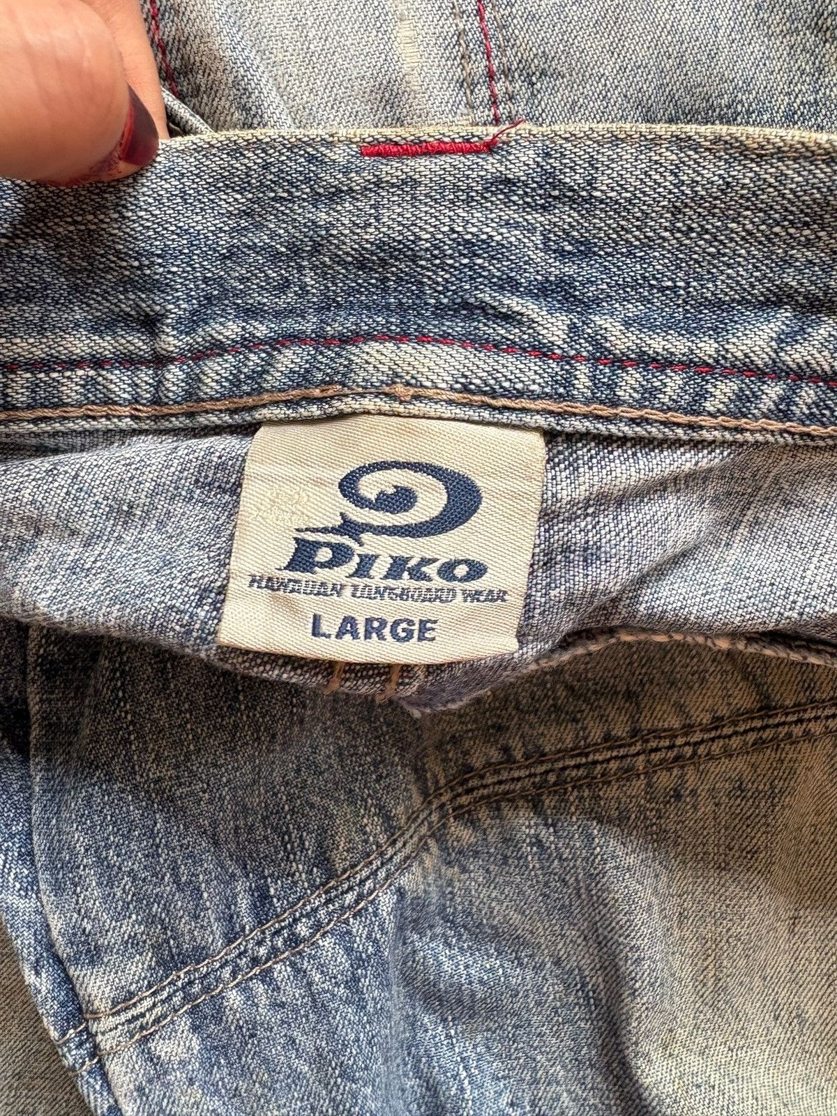 Japanese Brand Vintage Piko Cargo Mud Wash Baggy Wideleg Jeans Size US 30 / EU 46 - 12 Thumbnail