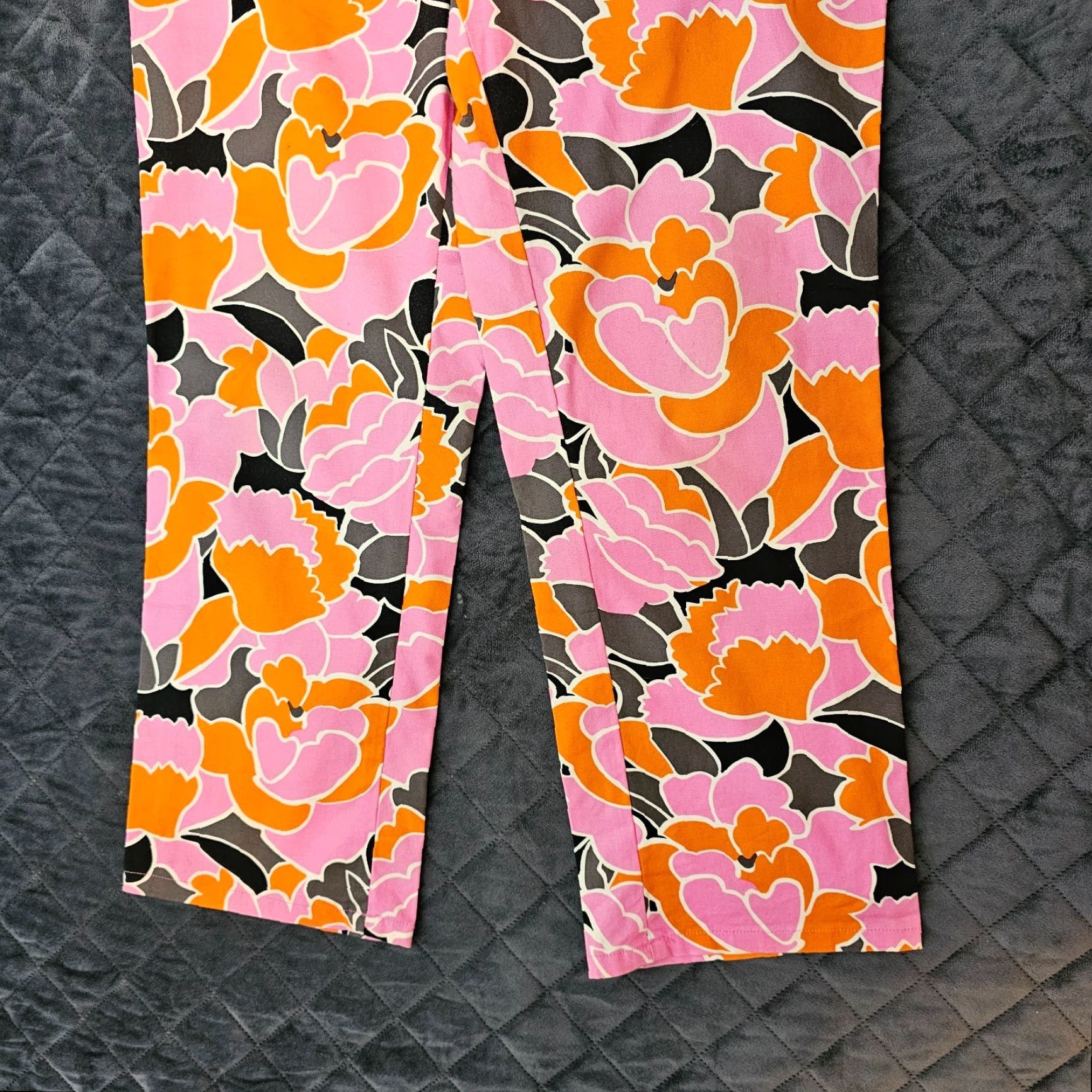 Vintage Ideology Women's Slim Fit Ankle Pants Size 8 Pink Floral Casual Stretch Size 30" / US 8 / IT 44 - 2 Thumbnail