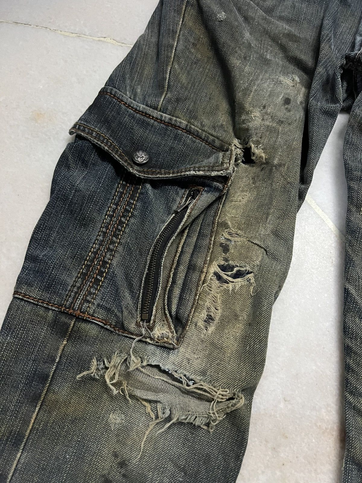 Japanese Brand × Schlussel SCHLUSSEL MULTIPOCKET RIPPED JEAN Size US 30 / EU 46 - 5 Thumbnail