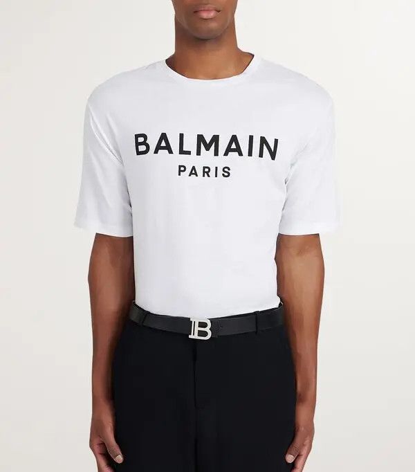 Balmain o1s1wg111225 Size:OS/Leather B Logo Belt in Black Size ONE SIZE - 2 Thumbnail