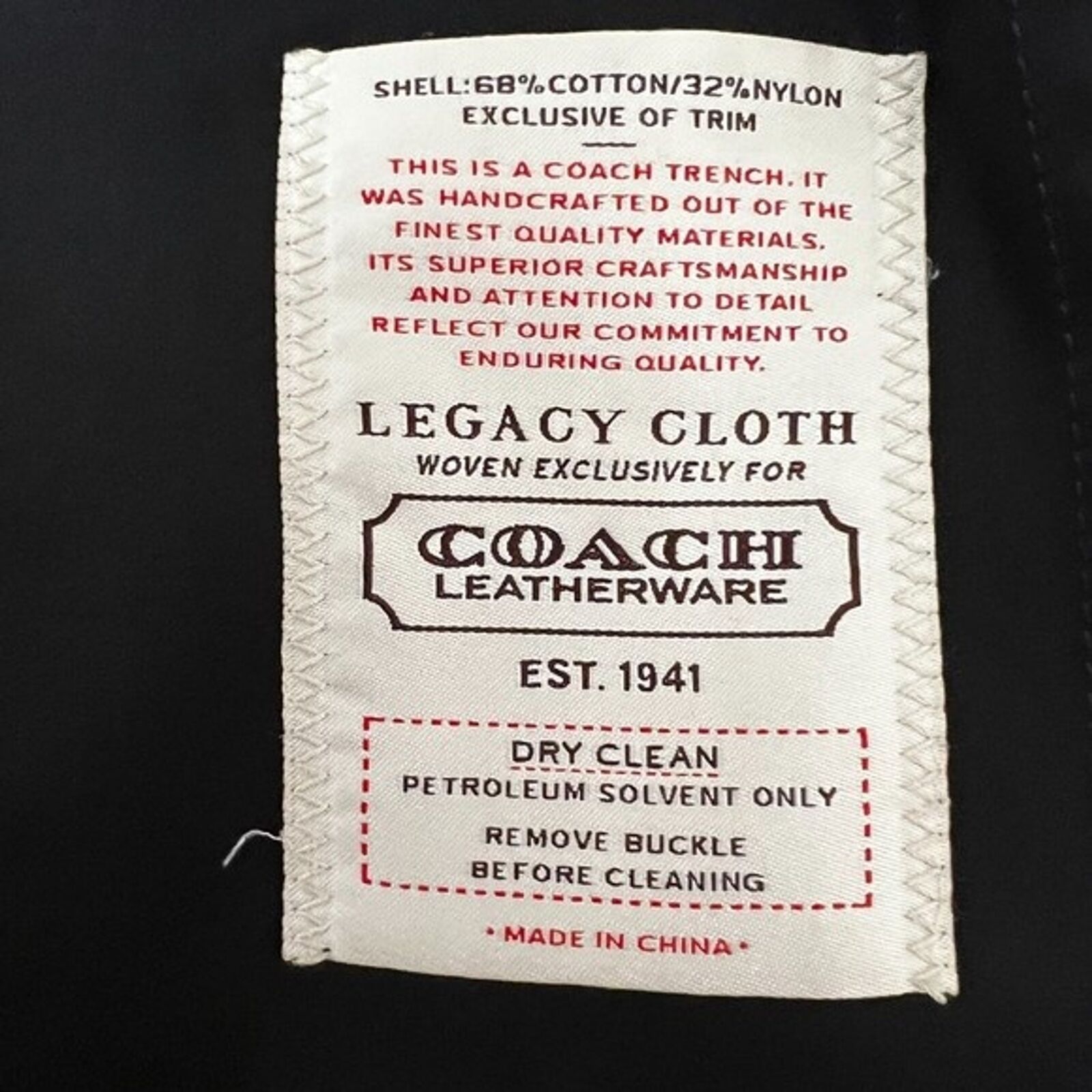 Coach COACH 1941 Navy Trench Coat, XS/US2 SRP: $2500 Size XS / US 0-2 / IT 36-38 - 9 Thumbnail