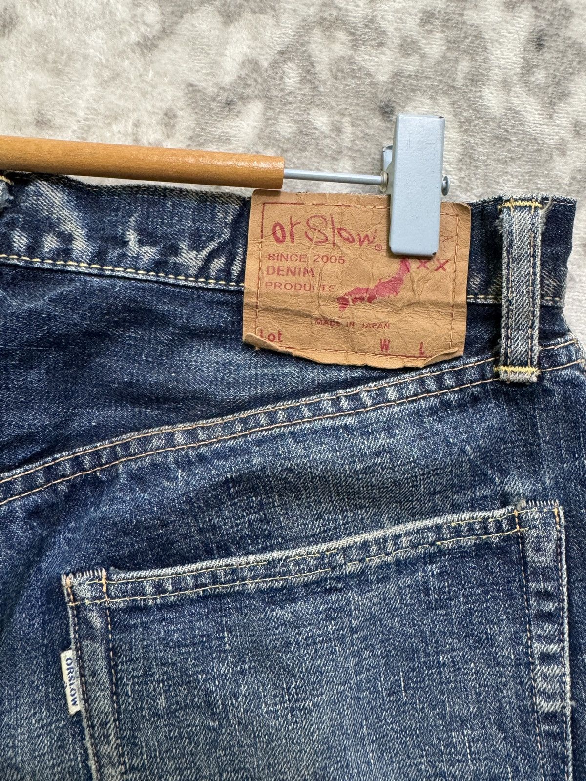 Orslow Vintage orSlow Selvedge Button Fly Claw Mark Fade Distressed Size US 31 - 15 Thumbnail