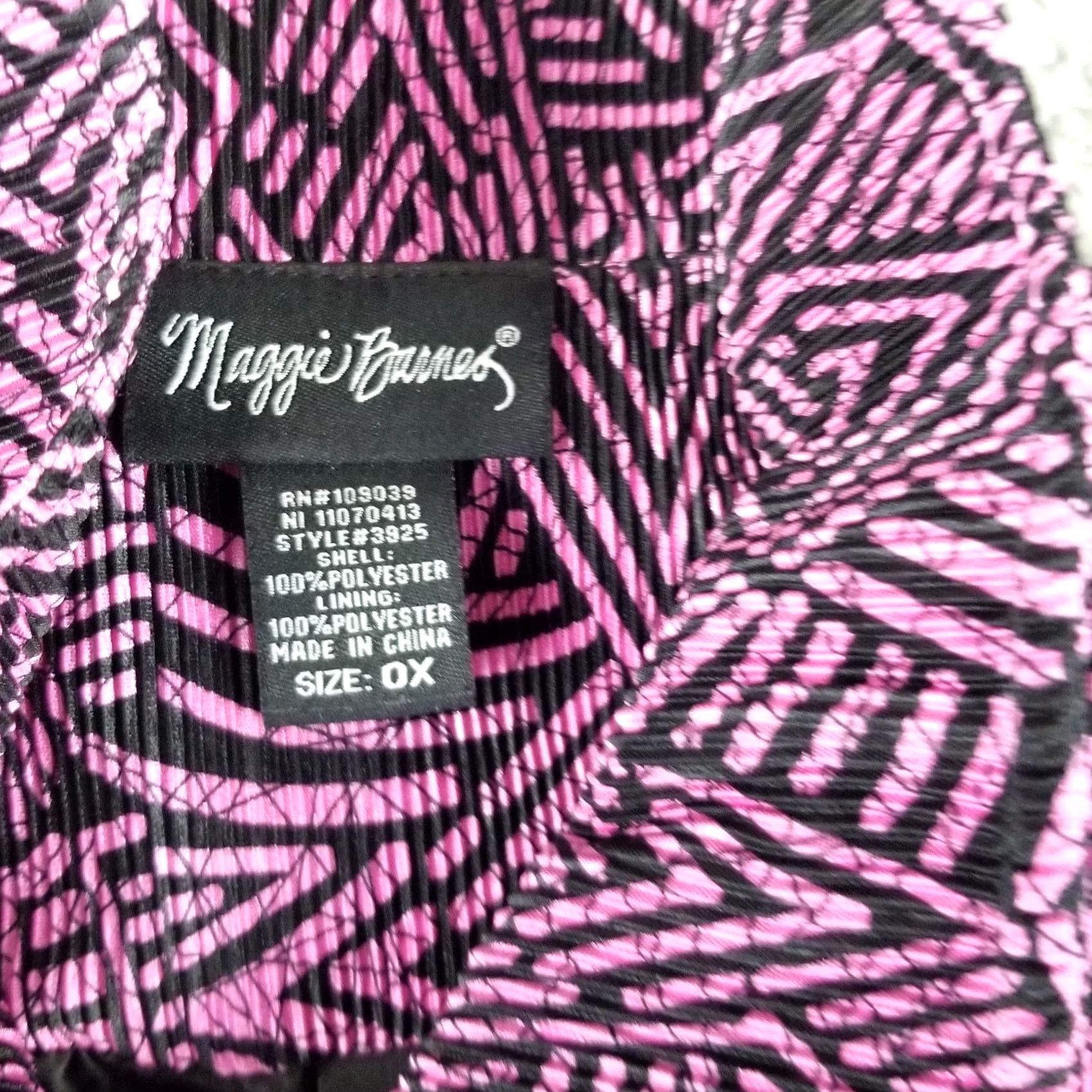 Vintage Maggie Barnes Catherines Jacket Cardigan Geometric Aztec Pink Knit 14-16 Womens Sleeve Long Open Stretch Size XL / US 12-14 / IT 48-50 - 2 Thumbnail