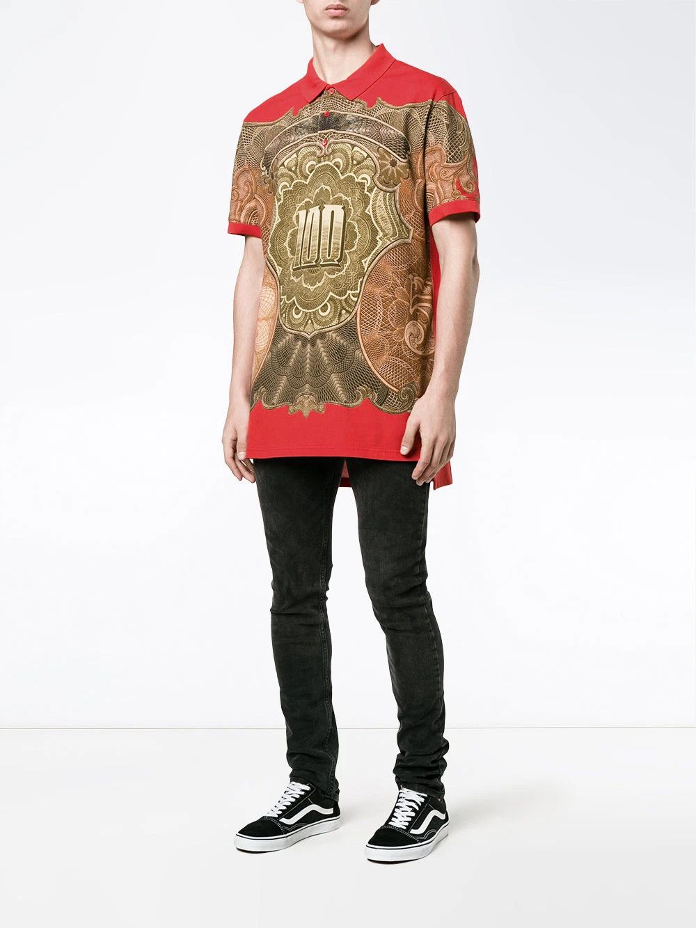 Givenchy Runway Red Money Print Oversized Polo Size US XS / EU 42 / 0 - 3 Thumbnail