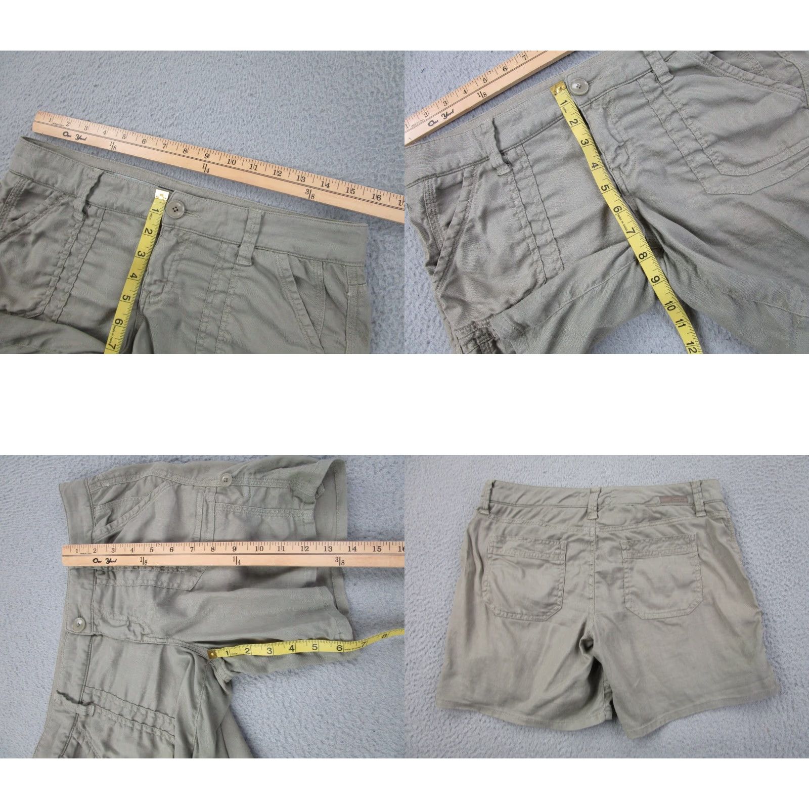 Vintage VINTAGE Level 99 Shorts Womens 32 Green Linen Coastal Boho Beach Outdoors Camp summer Size 24" / US 00 / IT 34 - 8 Thumbnail