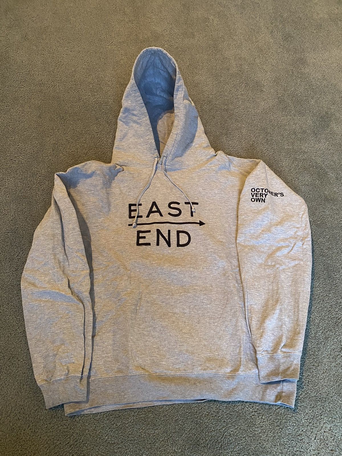 image of Octobers Very Own “East End” Hoodie in Grey, Men's (Size Large)