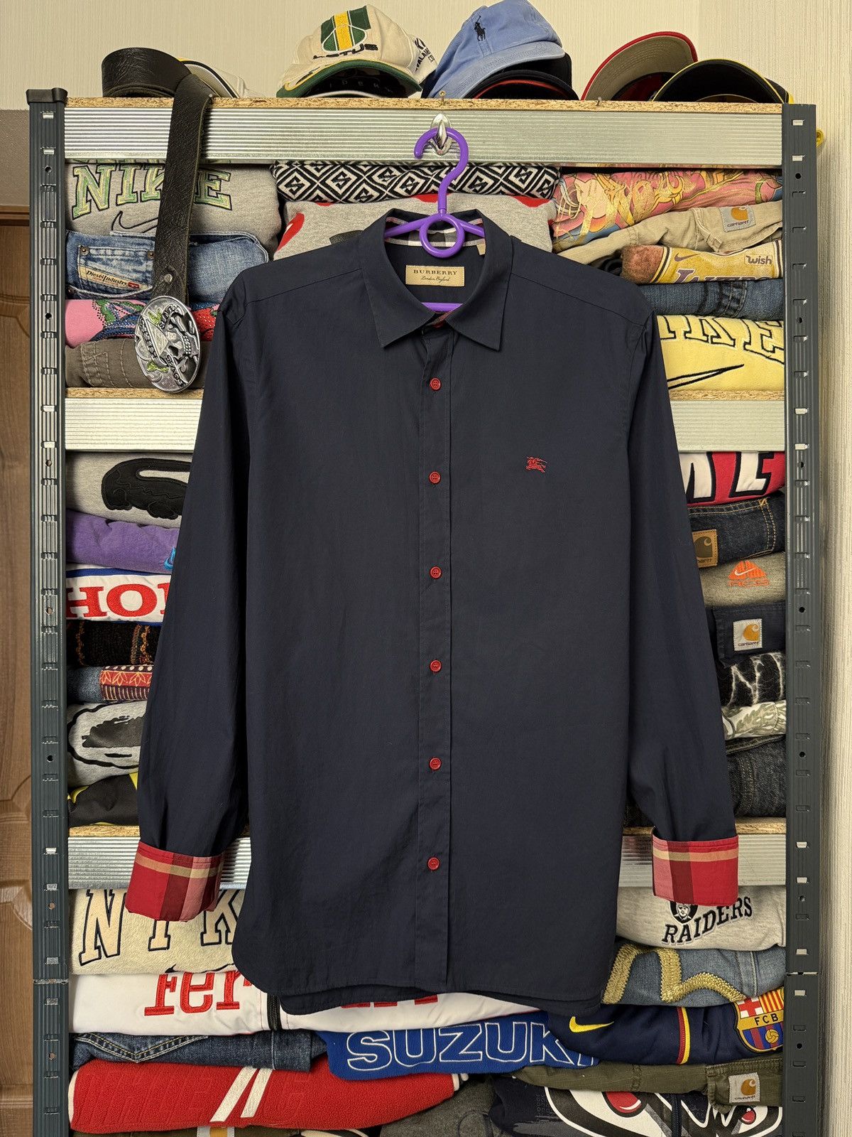 Burberry Vintage Burberry Shirt Red Nova Check Size US M / EU 48-50 / 2 - 1 Thumbnail