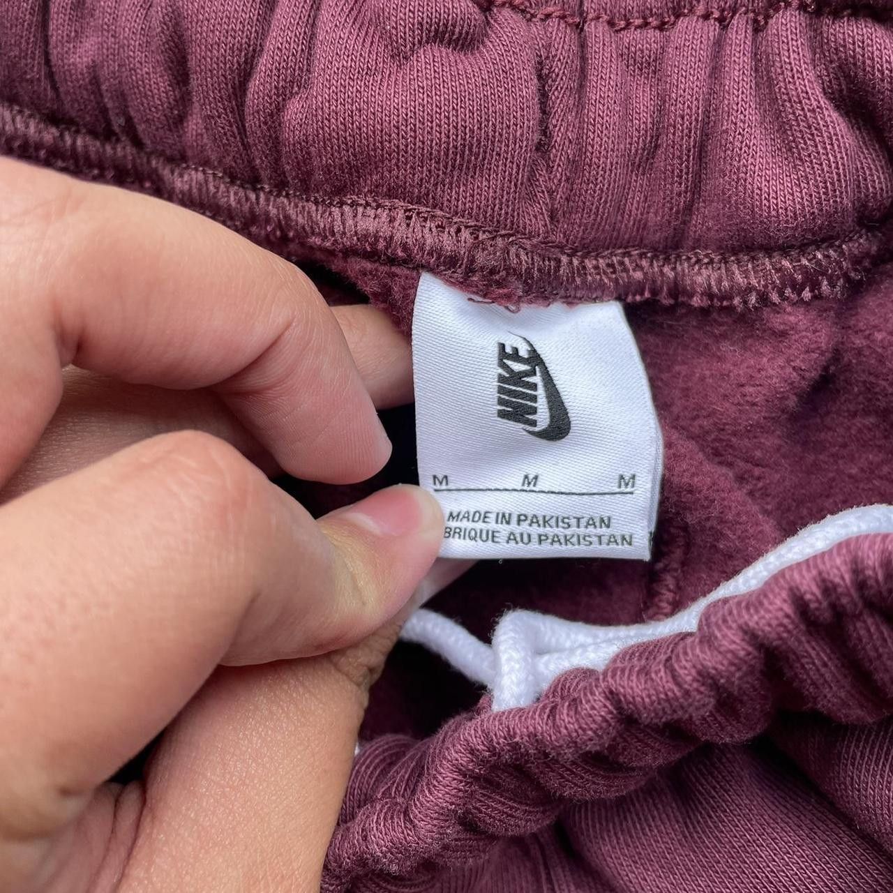 Nike × Vintage Retro Y2K Nike Baggy Wide Leg Maroon Parachute Sweatpants Size US 34 / EU 50 - 3 Thumbnail