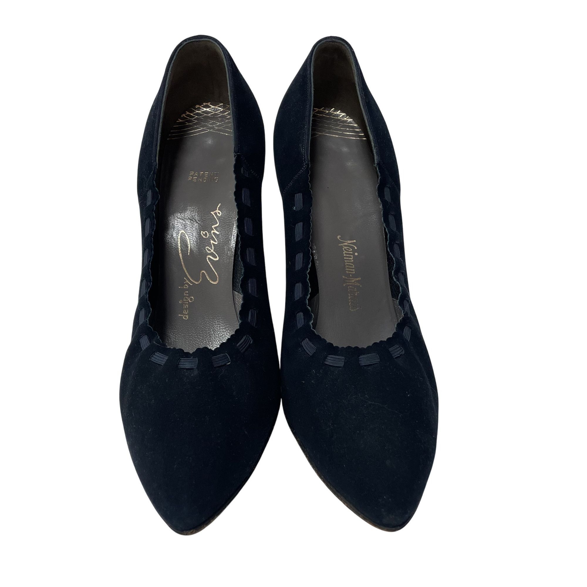 Neiman Marcus Vtg Evins Neiman Marcus Navy Blue SUEDE High Heel Pumps Size US 6 / IT 36 - 3 Thumbnail