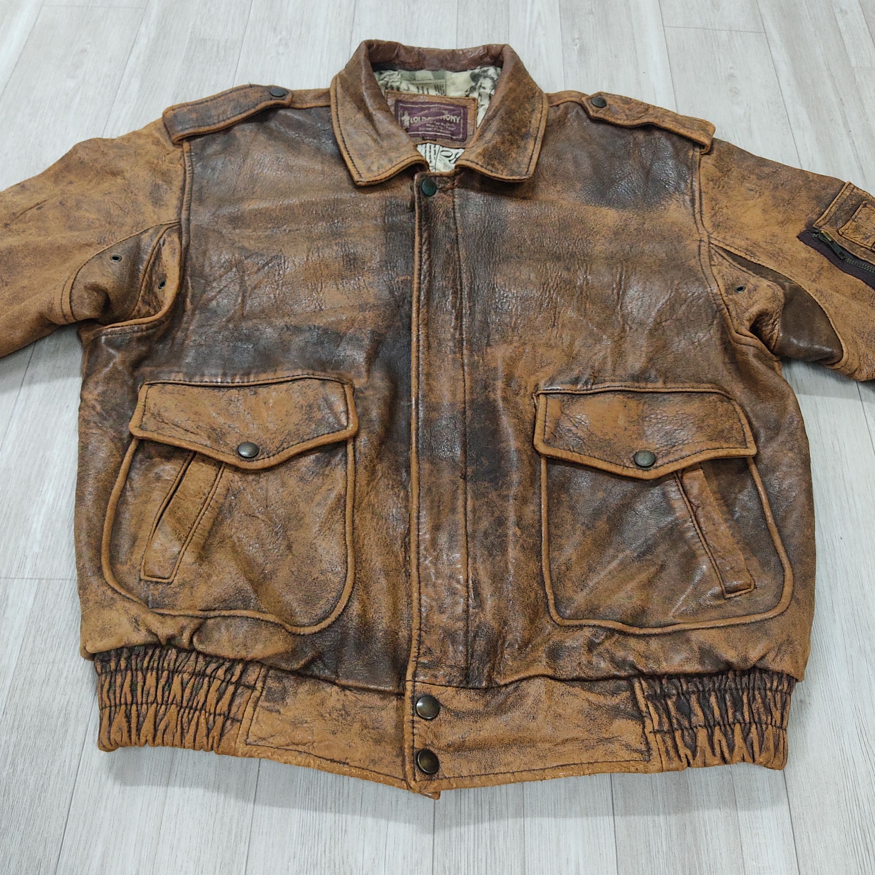 Genuine Leather G1 LOLDANTHONY Newspapers Lined Sheepskin Leather Jacket Size US L / EU 52-54 / 3 - 5 Thumbnail