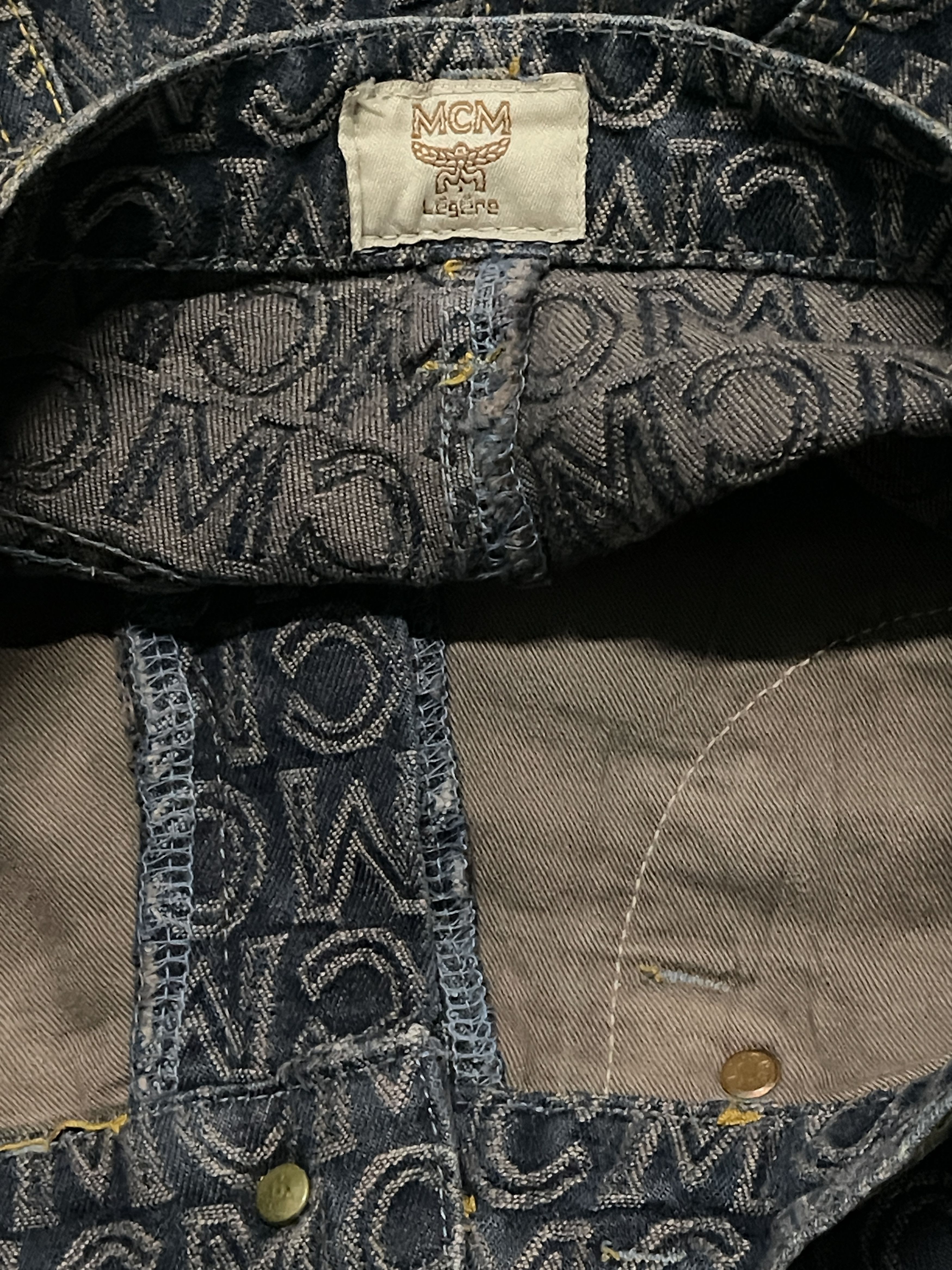 Designer × MCM Vintage MCM Legere Monogram Blue Jeans 1990 Size 26" / US 2 / IT 38 - 4 Thumbnail