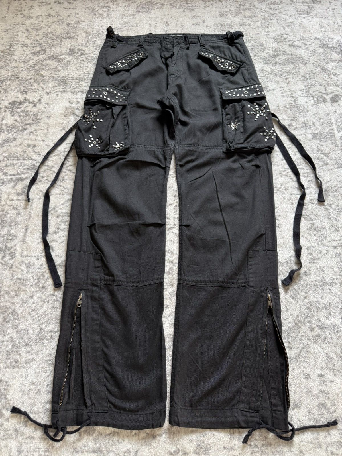 Hysteric Glamour 2000s Wild Khakis Japan Studded Details Linen Cargo Pants Size US 32 / EU 48 - 1 Thumbnail