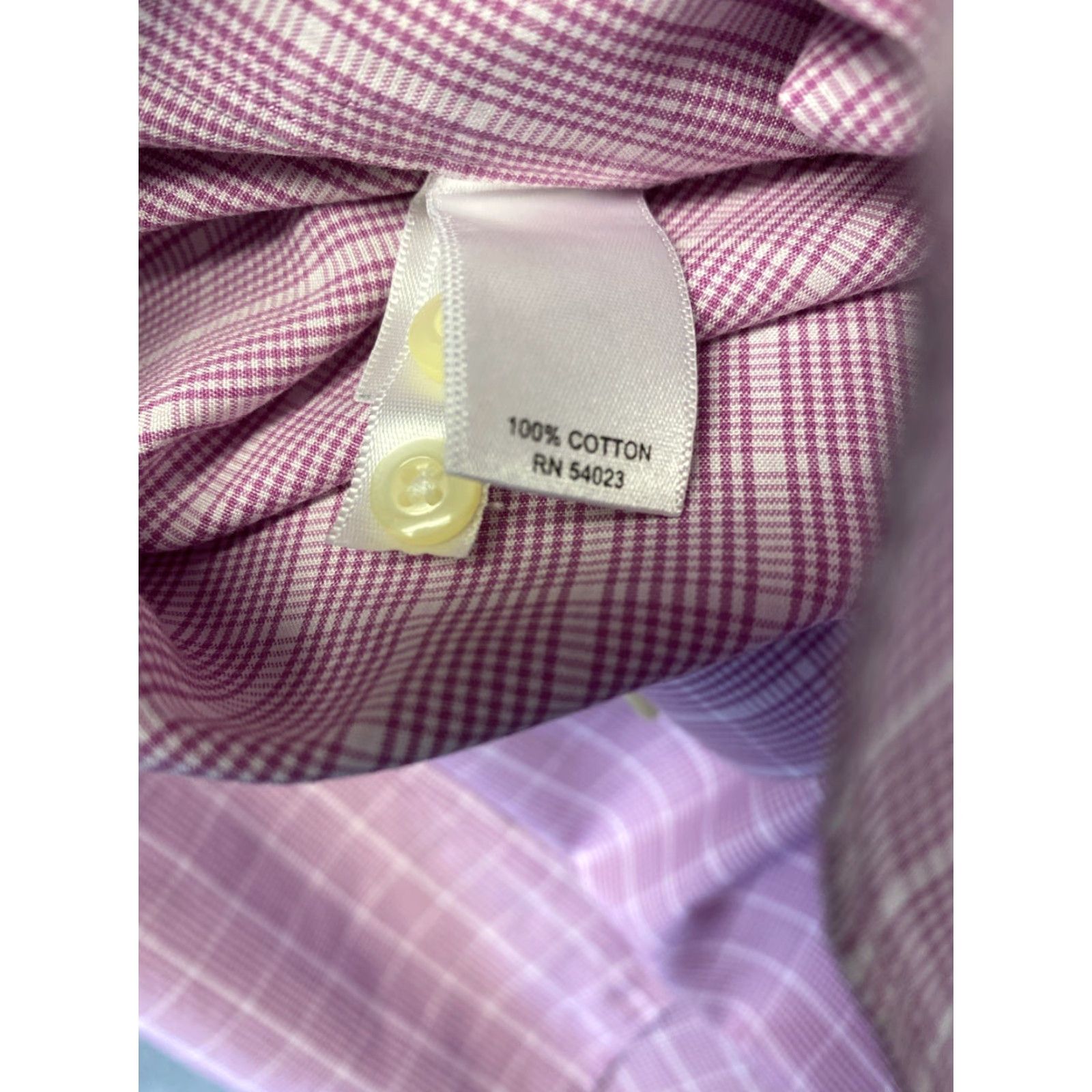 Banana Republic BANANA REPUBLIC Shirt Cotton Pink Plaid L Mens Regular Button Spread Collar All Seasons Size US L / EU 52-54 / 3 - 7 Thumbnail