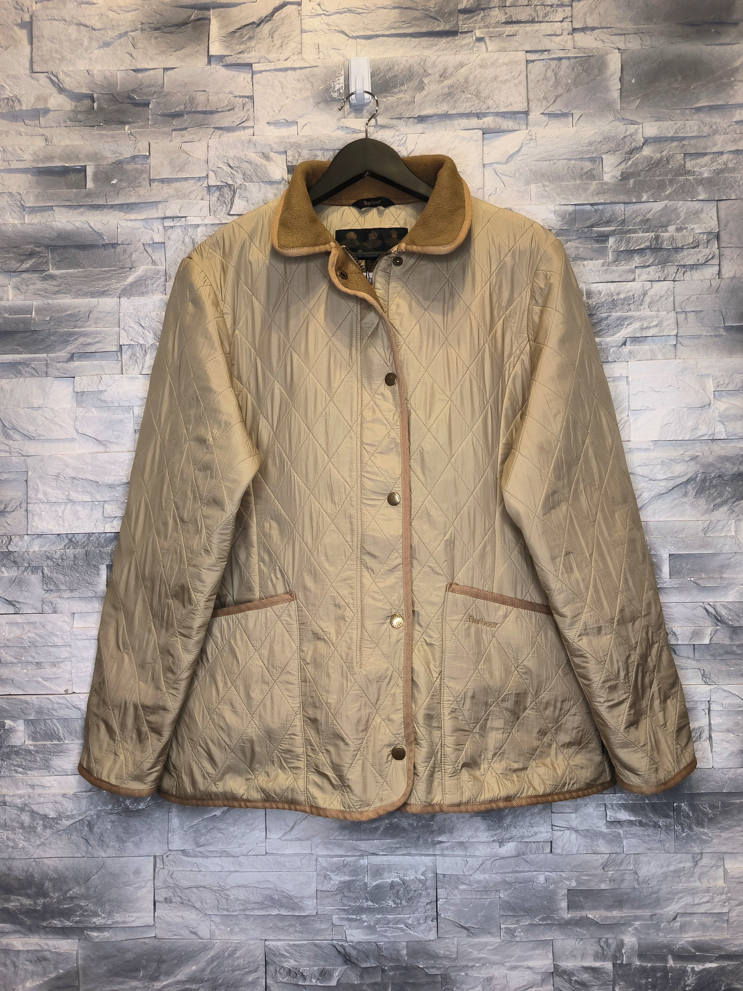 Barbour Jacket Logo Beige Vintage Polarquilt