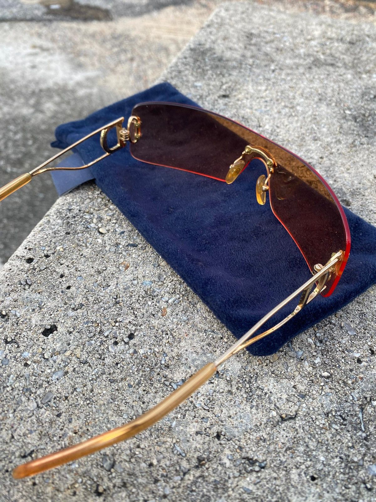 Christian Dior Monsieur Vintage Dior Miss Diorella Bronze Shield Sunglasses Size ONE SIZE - 6 Thumbnail