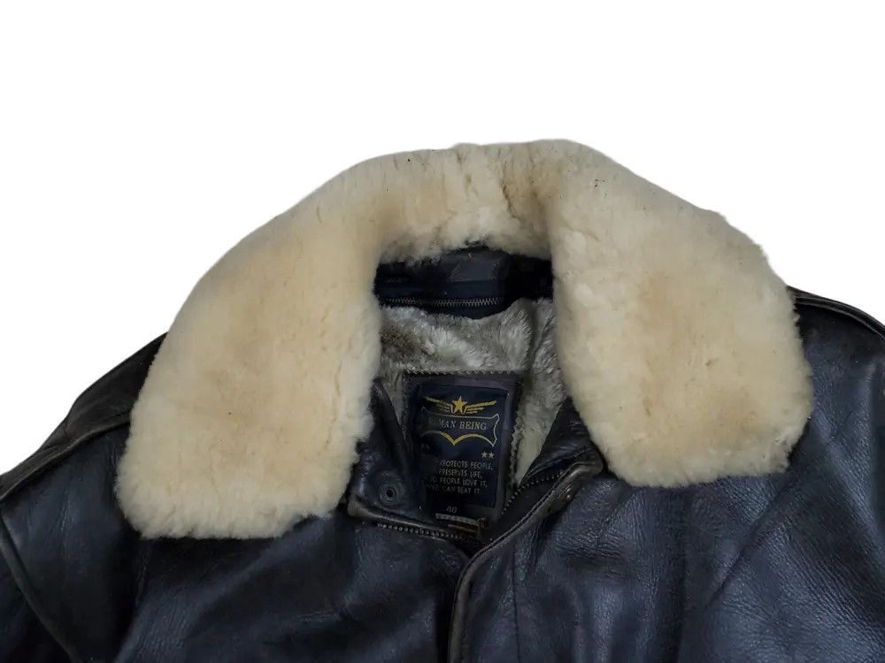 Genuine Leather 🔥Vintage Leather Jacket Human Being B3 Style🔥 Size US L / EU 52-54 / 3 - 4 Thumbnail