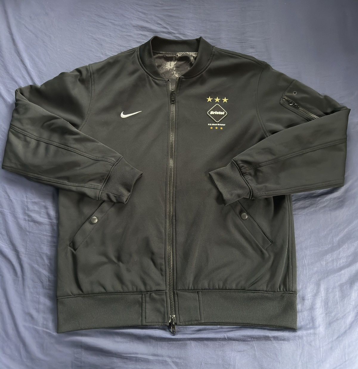 F.C.R.B Nike x FCRB Reversible Black & Leopard Print Jacket Size US L / EU 52-54 / 3 - 2 Thumbnail
