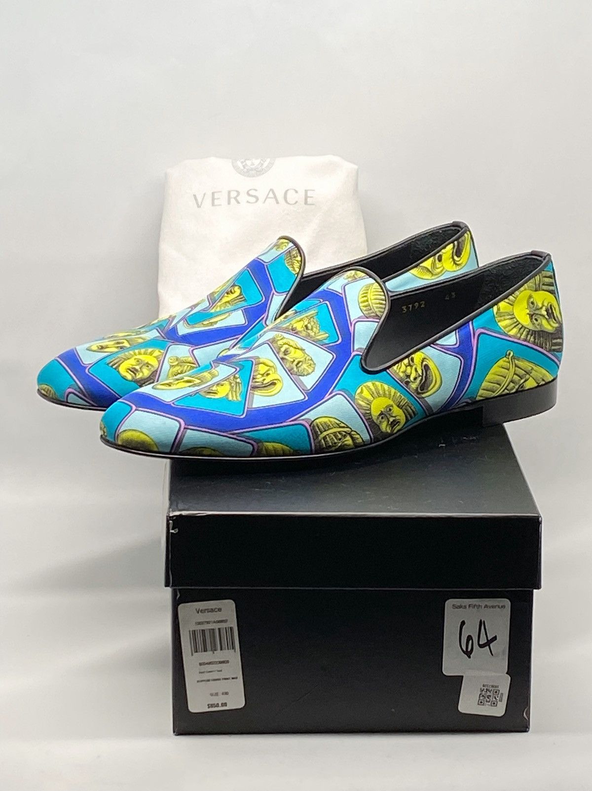 Versace Versace Masks Print Silk Twill Loafer size 43/us size 10 Size US 10 / EU 43 - 10 Thumbnail