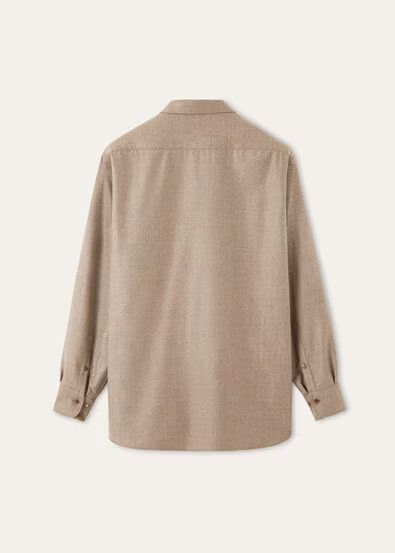 Loro Piana os11x0226 FAQ9761 Franco Shirt in Solid Oak Size US XL / EU 56 / 4 - 6 Thumbnail