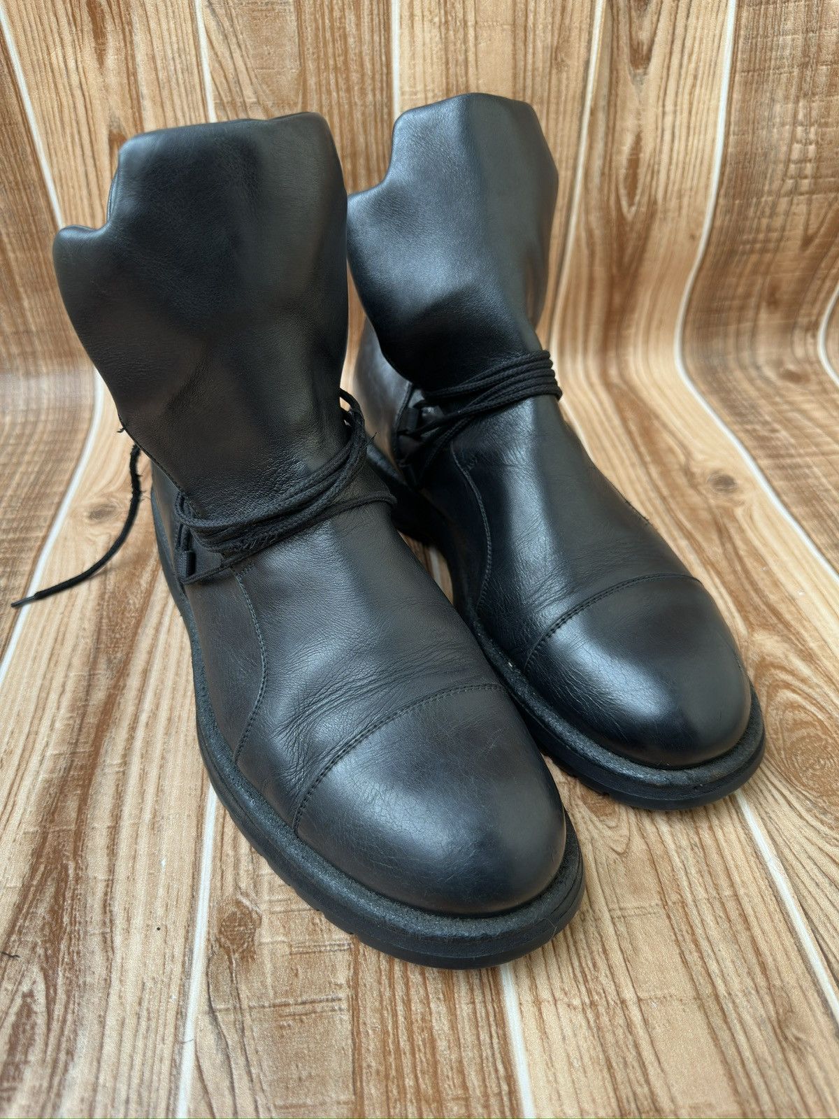 Emporio Armani Empirio Armani Leather Biker Lace Up Boots Like Rick Owens Size US 10 / EU 43 - 20 Thumbnail